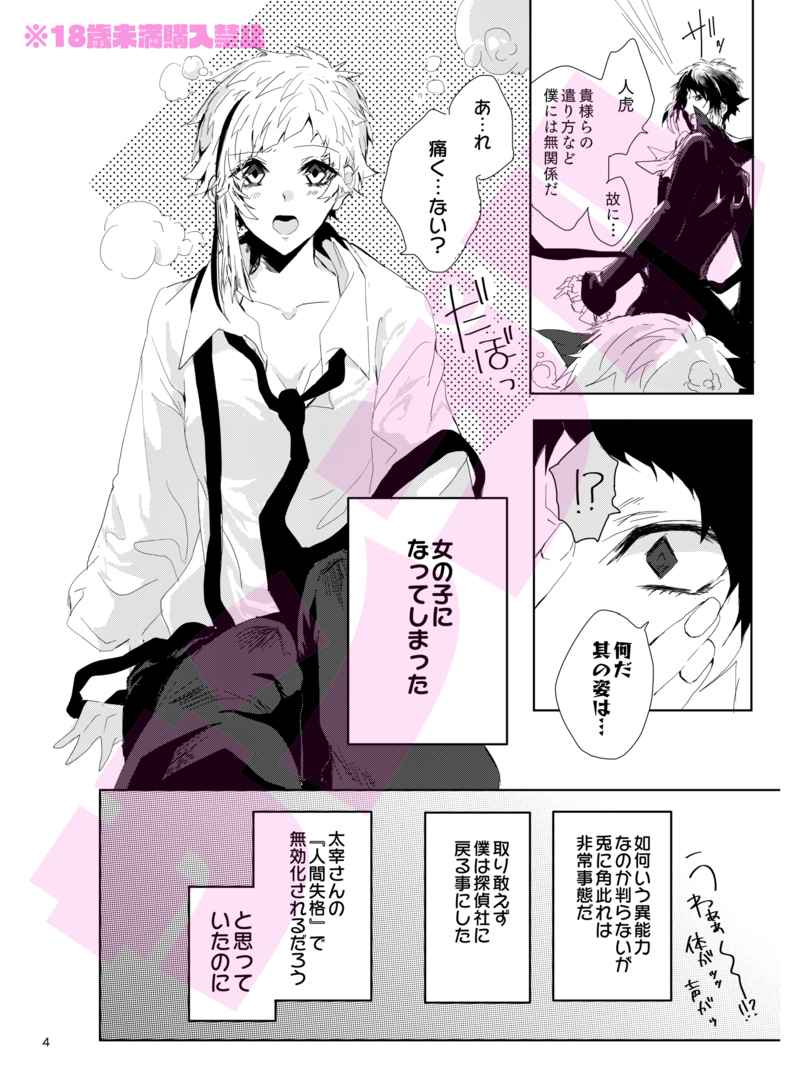 (Itan Renatus 13) [Sakuranbo Pants (Sagara Haruki)] Ryuuko wa 301-goushitsu nite Aimamieru (Bungou Stray Dogs) [Sample] image number 3