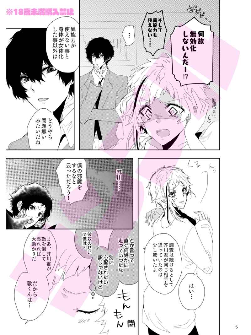 (Itan Renatus 13) [Sakuranbo Pants (Sagara Haruki)] Ryuuko wa 301-goushitsu nite Aimamieru (Bungou Stray Dogs) [Sample] image number 4