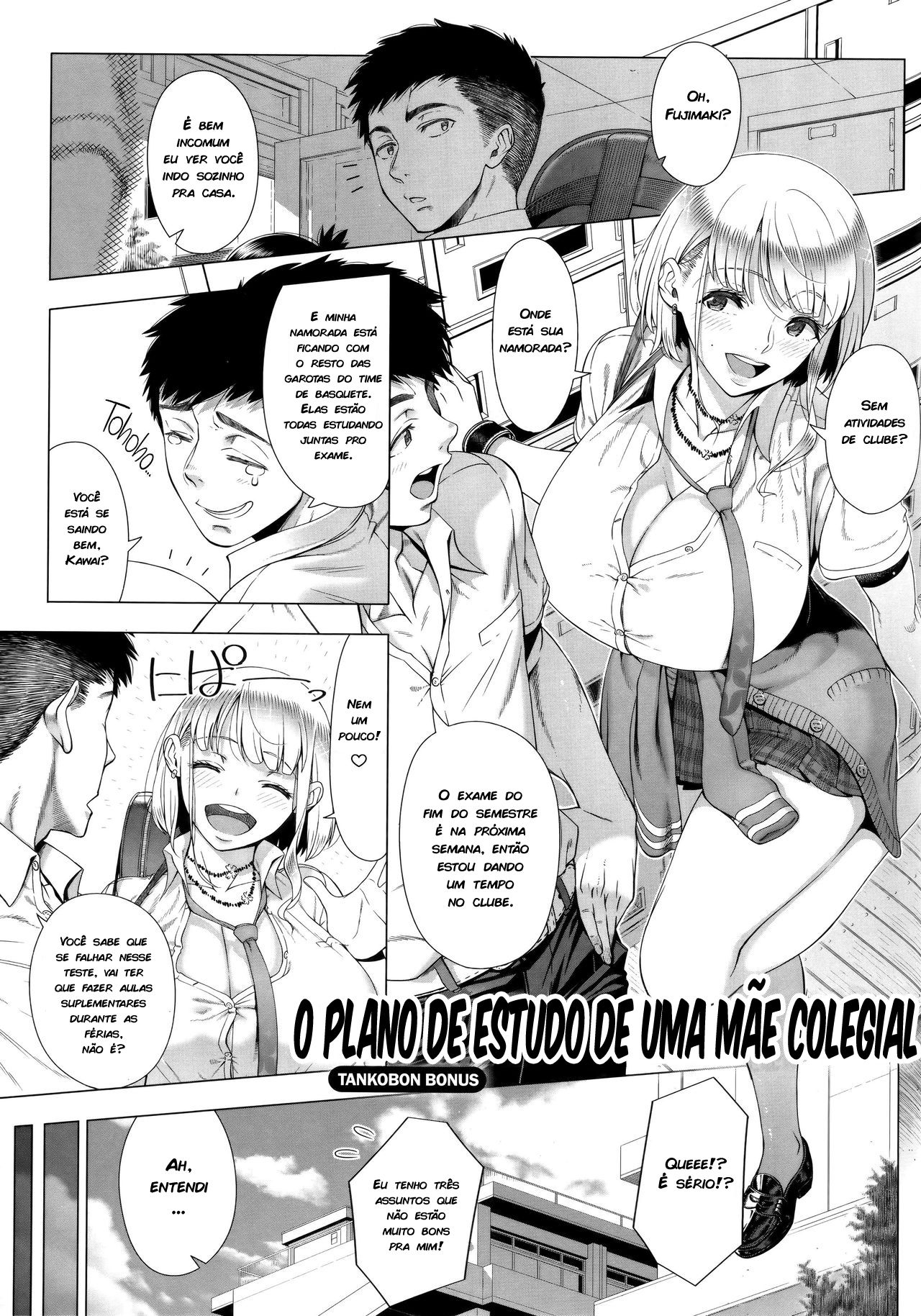 [Shinozuka Yuuji] JK Mama no Shiken Taisaku | O plano de estudo de uma mãe colegial (Hajimete no Hitozuma) [Portuguese-BR] [zk3y] [Decensored] image number 1
