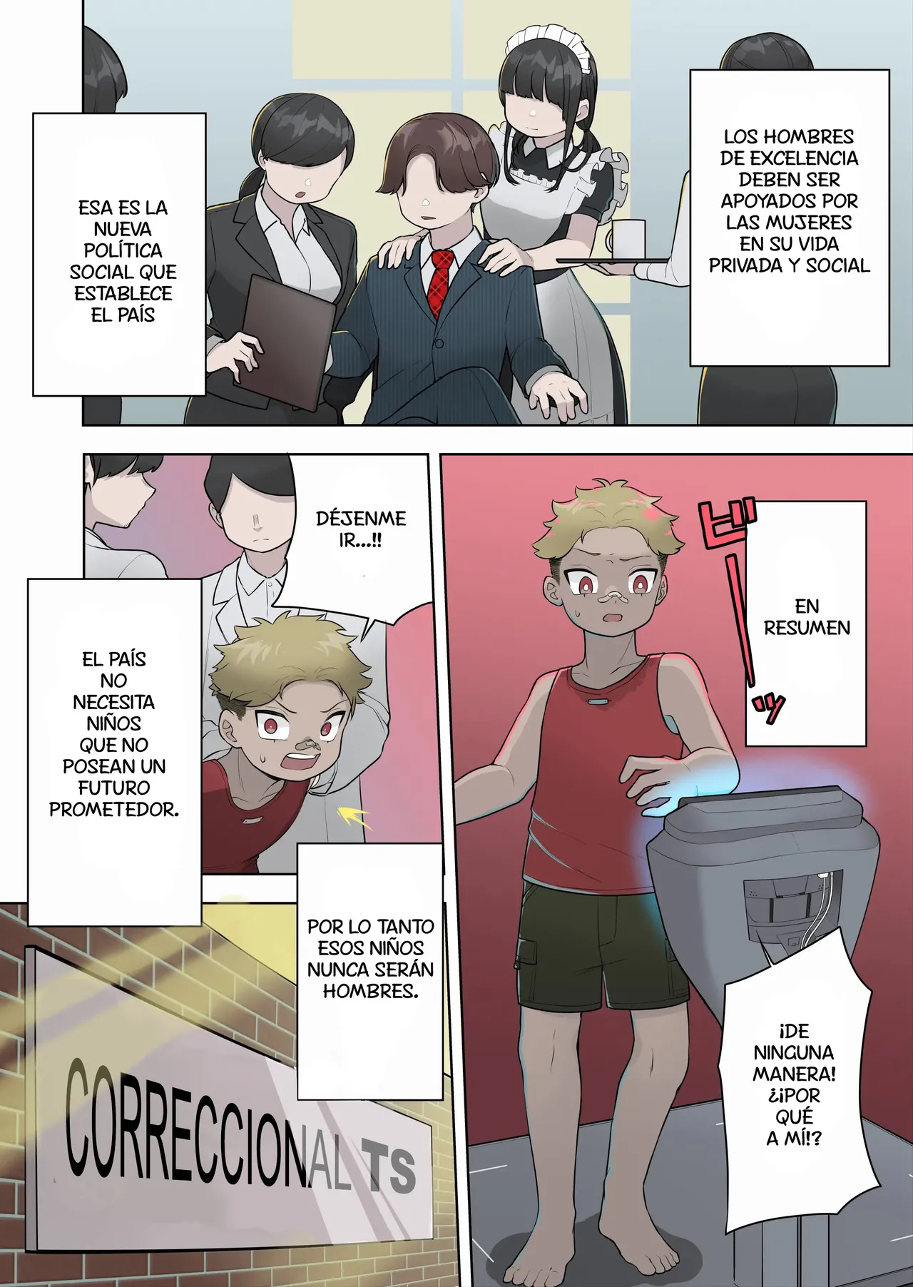 [Amuai Okashi Seisakusho (Ochita Ato Daisuki Samurai, Ahoge Kinoko)] Kyousei Gimukyouiku! TS Ecchi na Onnanoko Kunrenkou! [Spanish] [TF Scans] 图片编号 2