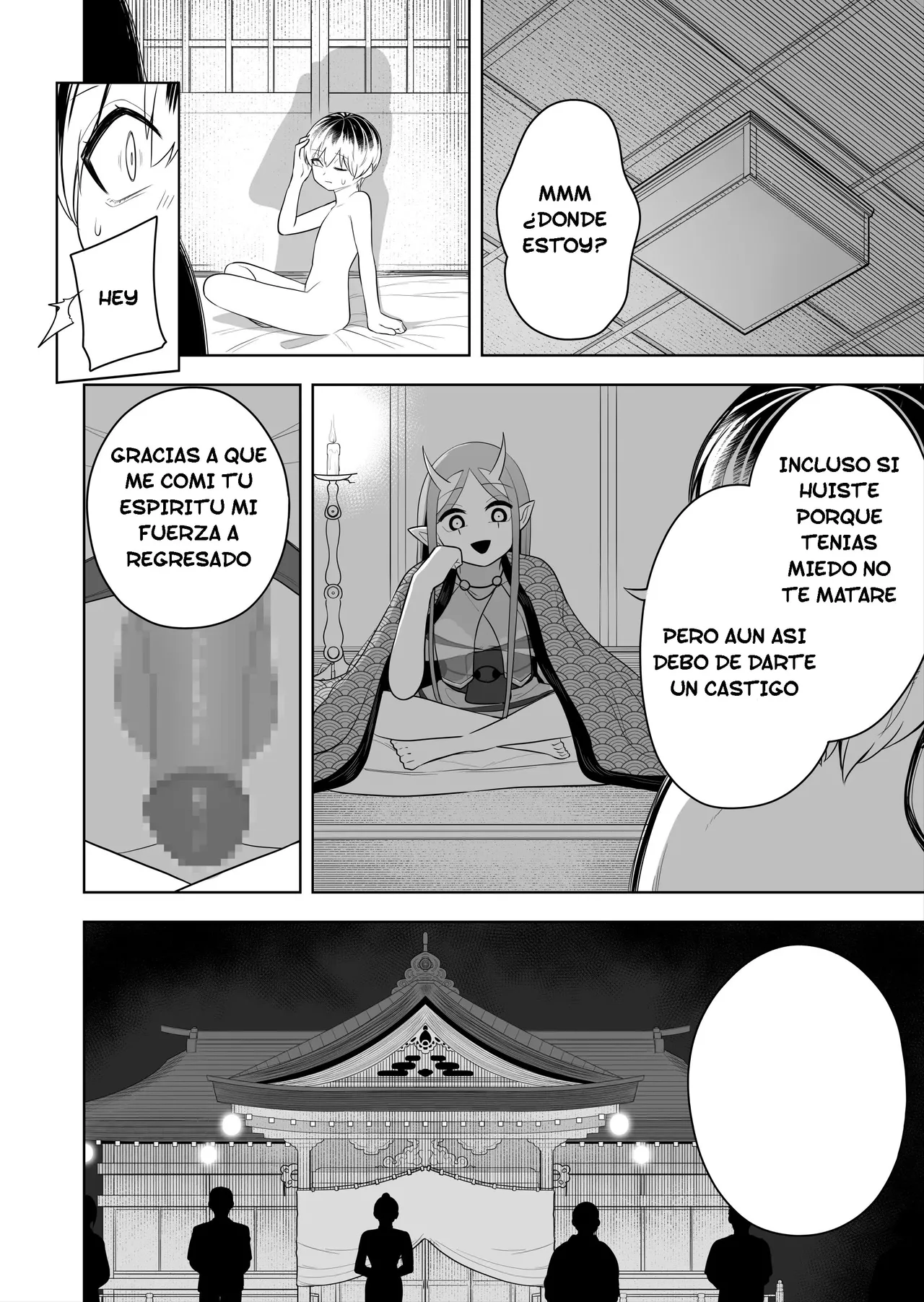 [Amuai okashi seisakusho (Ahoge kinoko)] Hokora no Fuuin o Toite Akujin ♂♀ no Kenzoku ♀ ni Sarechau Hanashi | Rompí el sello y me convertí en el vasallo del dios maligno ♂♀ [Spanish] [TF Scans] 图片编号 32