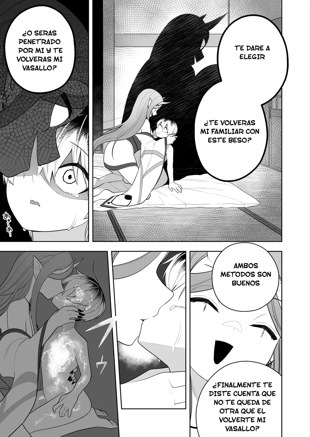 [Amuai okashi seisakusho (Ahoge kinoko)] Hokora no Fuuin o Toite Akujin ♂♀ no Kenzoku ♀ ni Sarechau Hanashi | Rompí el sello y me convertí en el vasallo del dios maligno ♂♀ [Spanish] [TF Scans] 图片编号 33