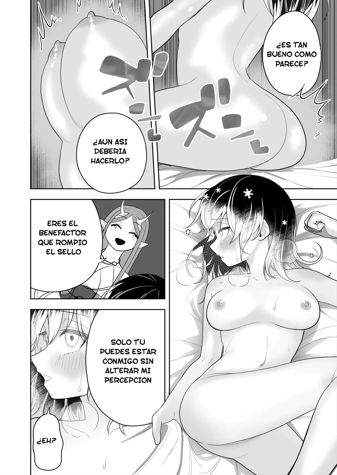 [Amuai okashi seisakusho (Ahoge kinoko)] Hokora no Fuuin o Toite Akujin ♂♀ no Kenzoku ♀ ni Sarechau Hanashi | Rompí el sello y me convertí en el vasallo del dios maligno ♂♀ [Spanish] [TF Scans] 图片编号 34