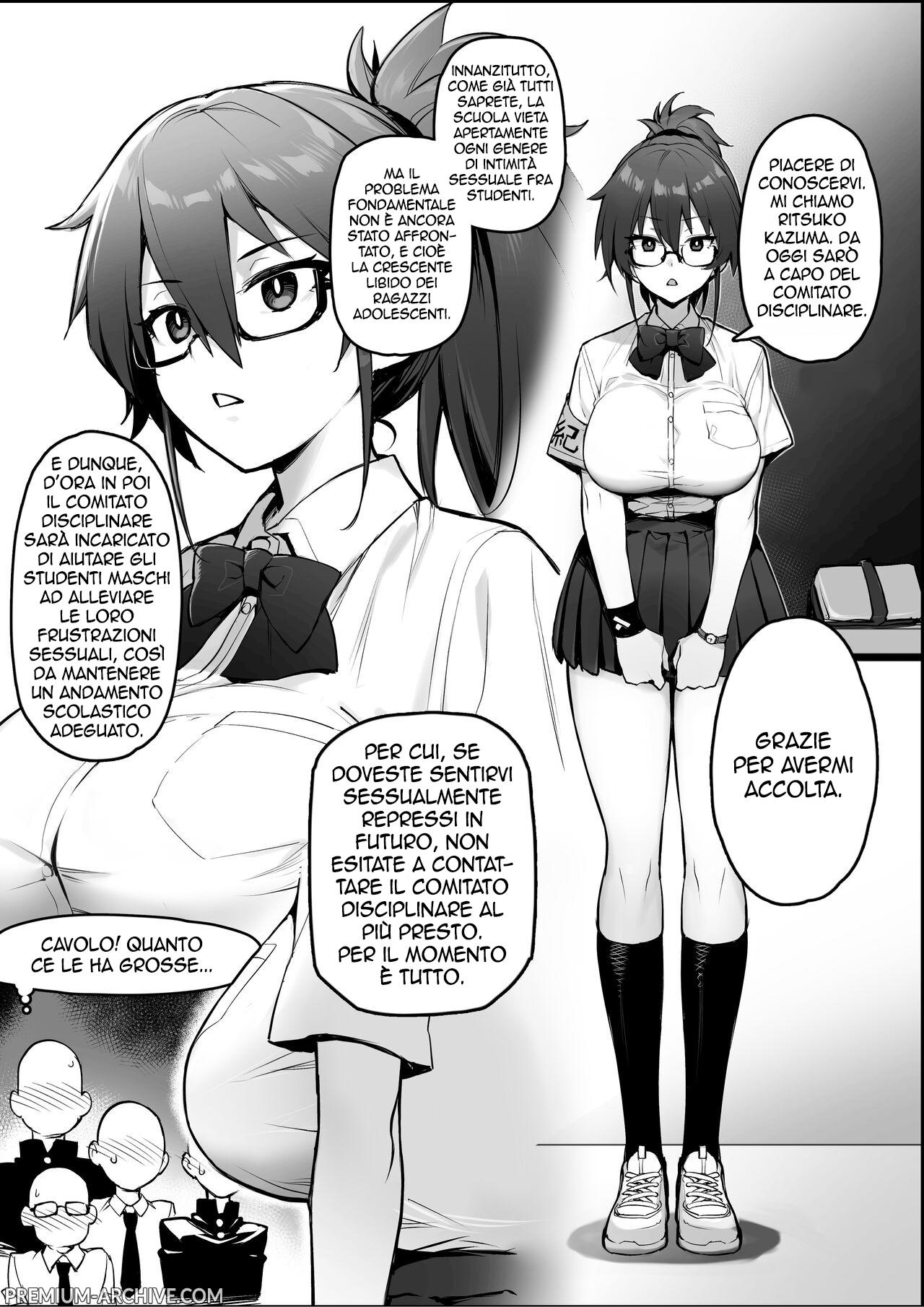 [TRY&Hougen Futari Shakai (Hougen)] Atarashii Fuuki Iinchou ga Kyonyuu Sugiru Ken｜Si dice che la nuova presidente del comitato disciplinare abbia un davanzale pazzesco [Italian] 图片编号 2