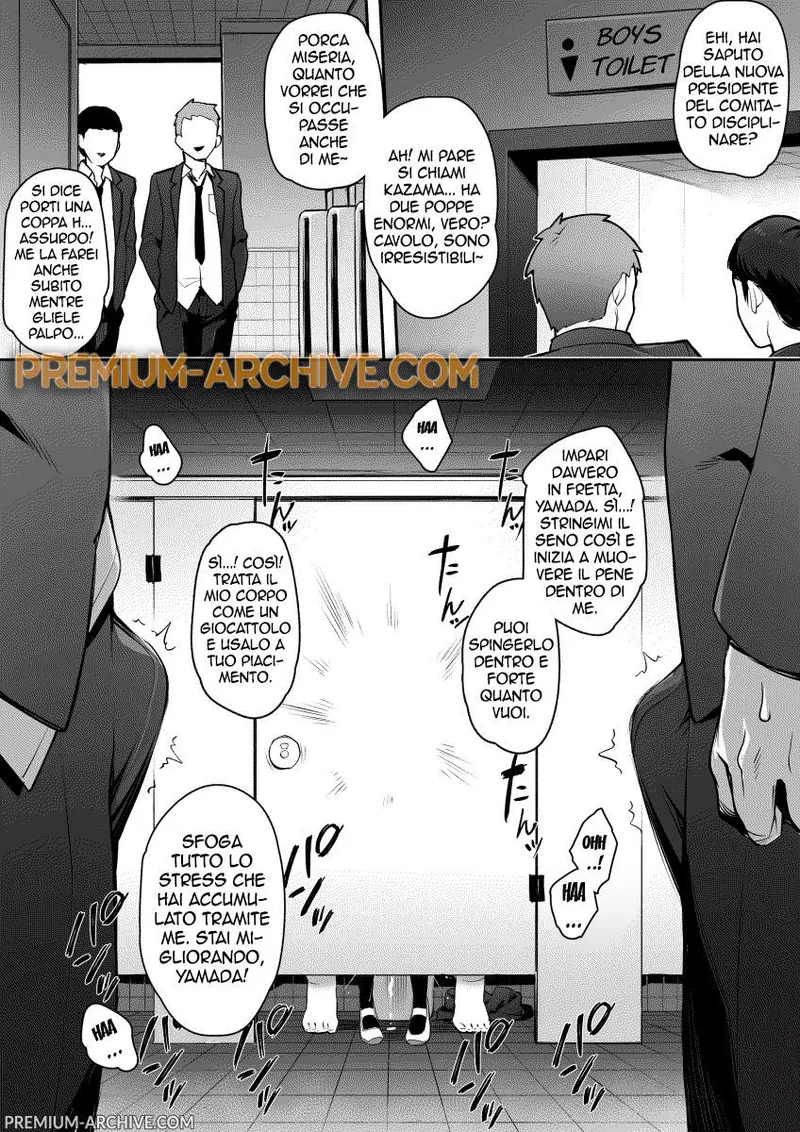 [TRY&Hougen Futari Shakai (Hougen)] Atarashii Fuuki Iinchou ga Kyonyuu Sugiru Ken｜Si dice che la nuova presidente del comitato disciplinare abbia un davanzale pazzesco [Italian] 图片编号 10