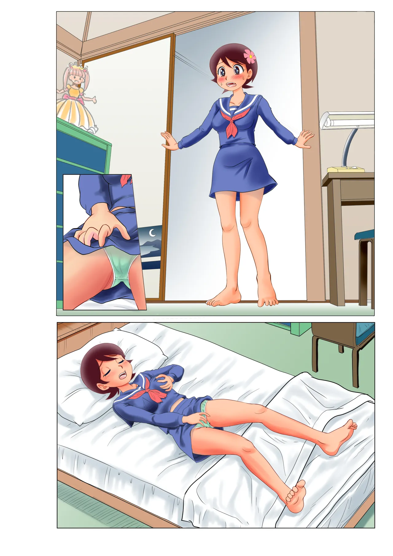 [南京本舗 (南京まーちゃん)] 部屋に呼んだ魔女っ子に嫉妬されアニキャラで女体化されたった! imagen número 62