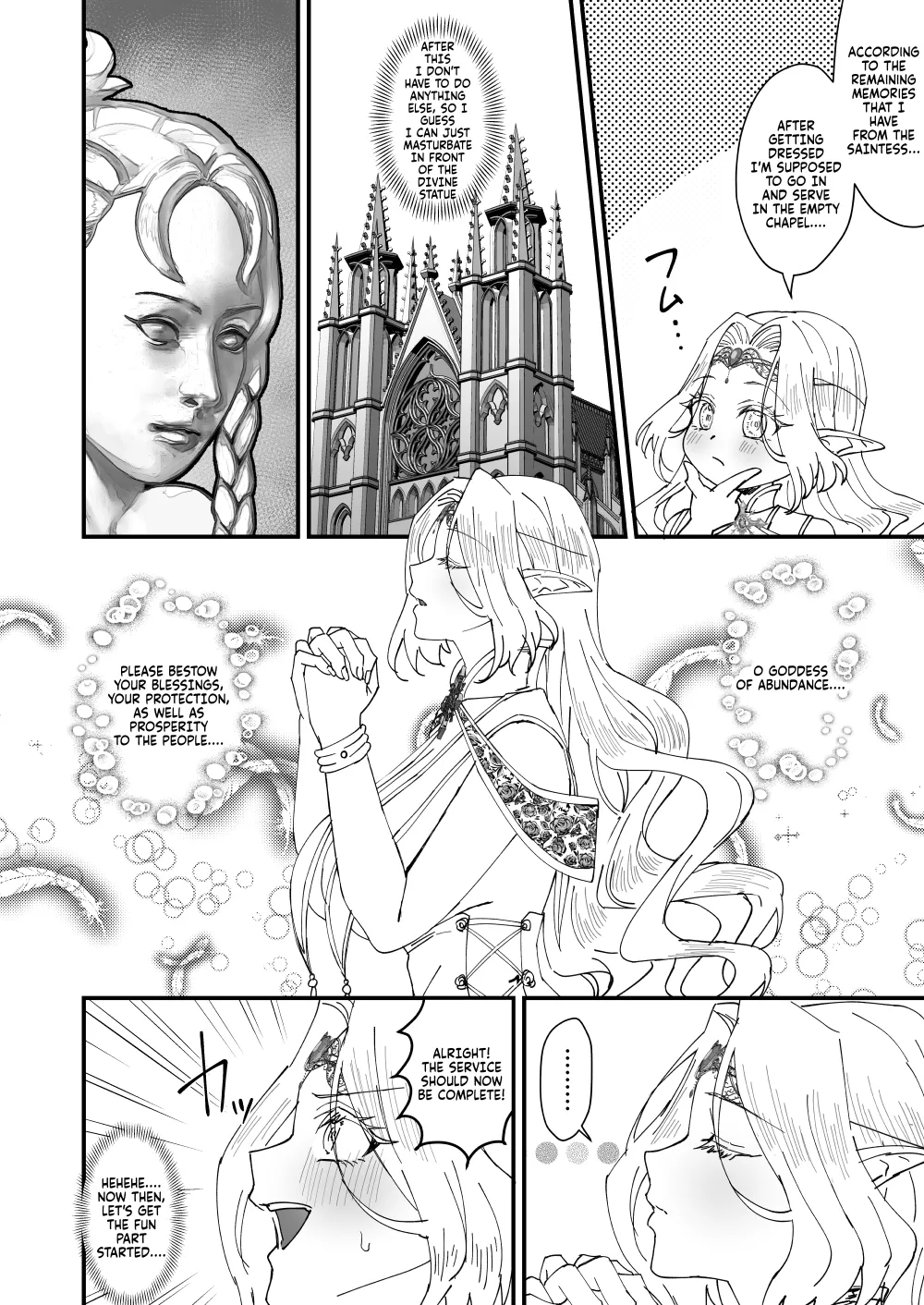 [Hanami-ga Saku (Sakurai Toki)] Honban Kinshi TS Tentei Junketsu Seijo no Dosukebe Etsurakutan ~Onanie Hen~ (English) image number 9