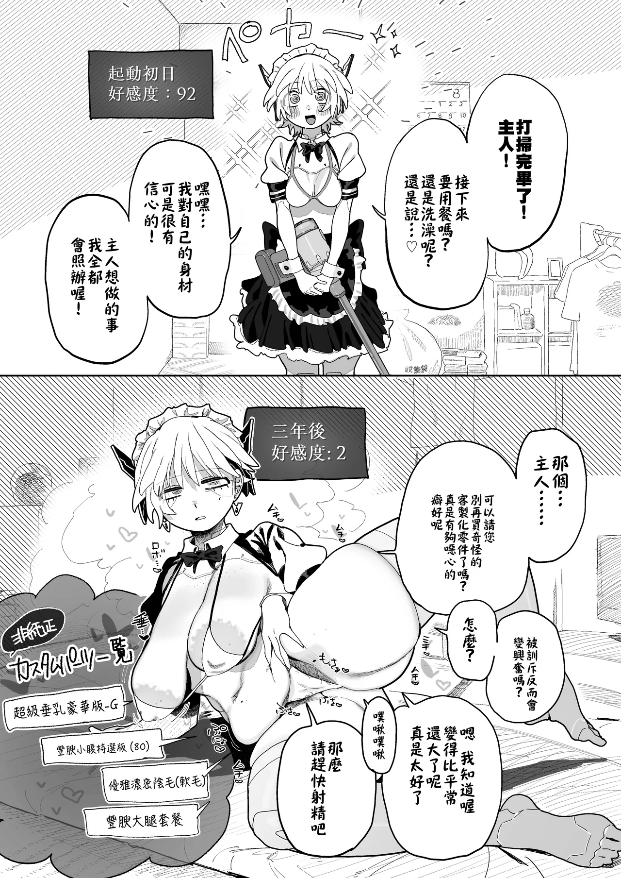 [とく] エロパーツでカスタマイズし続けた結果、軽蔑の眼差しで見てくるようになったメカメイドちゃん(LUOLIMASI翻譯) 图片编号 2