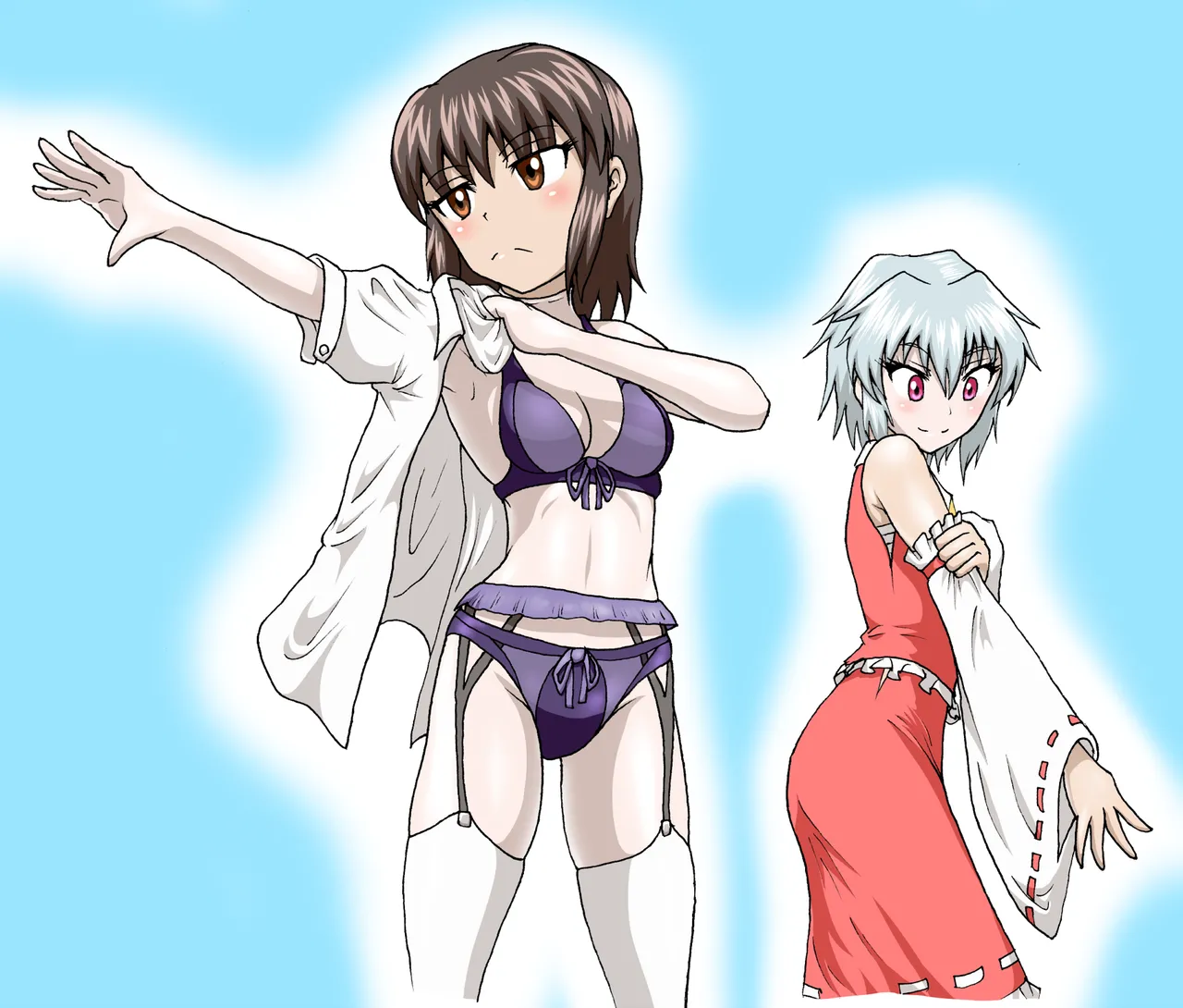 [Isurusdo (Aozame Takao)]【Masking】Reimu⇔Sakuya numero di immagine  10