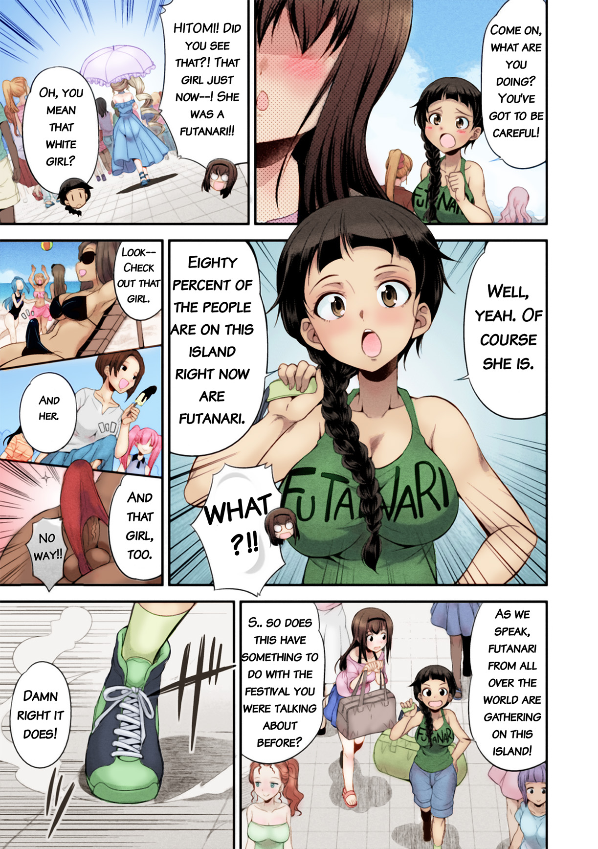 [Kaguya] Futanarijima ~The Queen of Penis~ Ch. 1 [Decensored] [Colored] {QMOcolor} imagen número 11