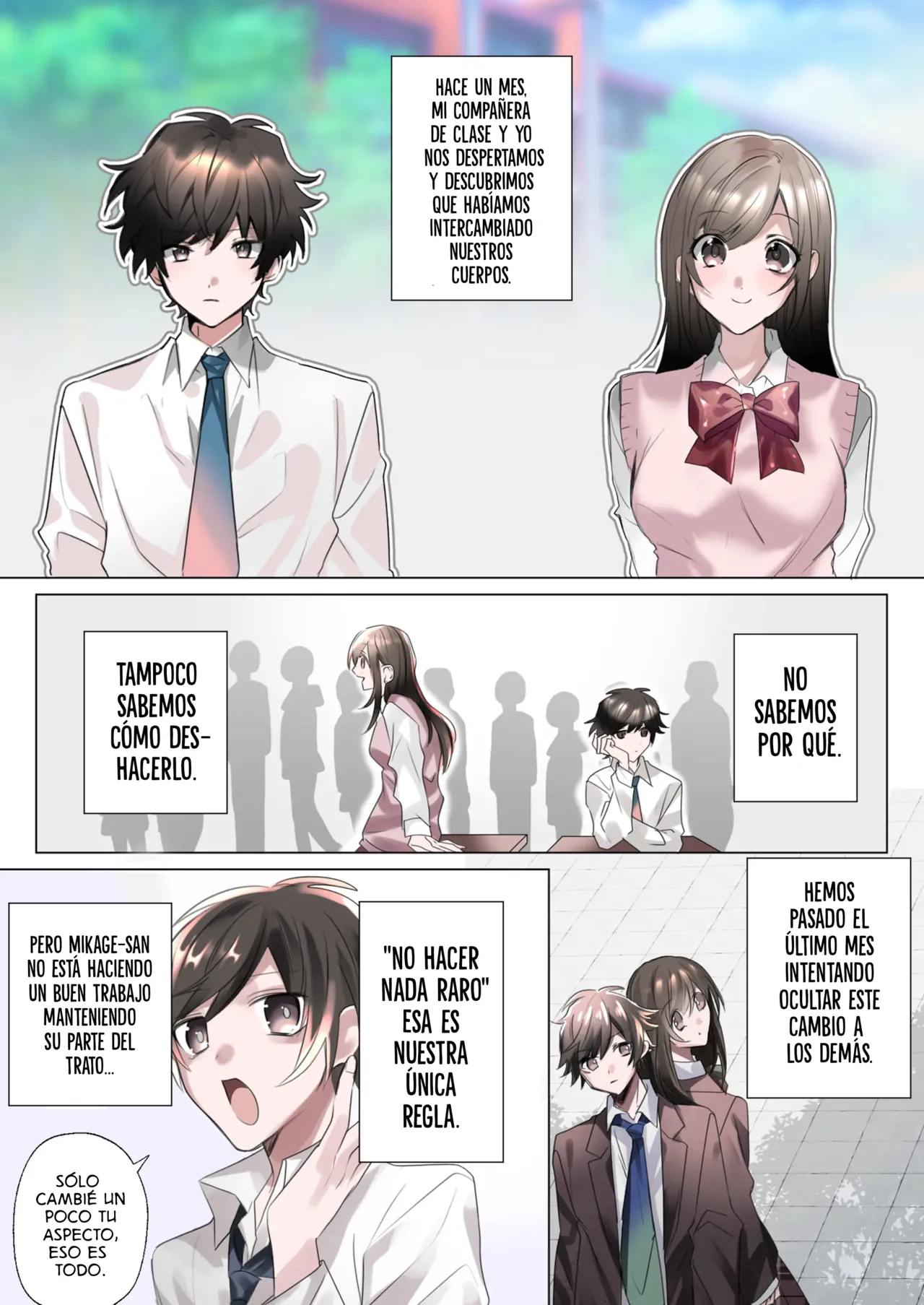 My Erotic Love Triangle Relationship After Bodyswpping With A Classmate!? [TF SCANS] image number 3