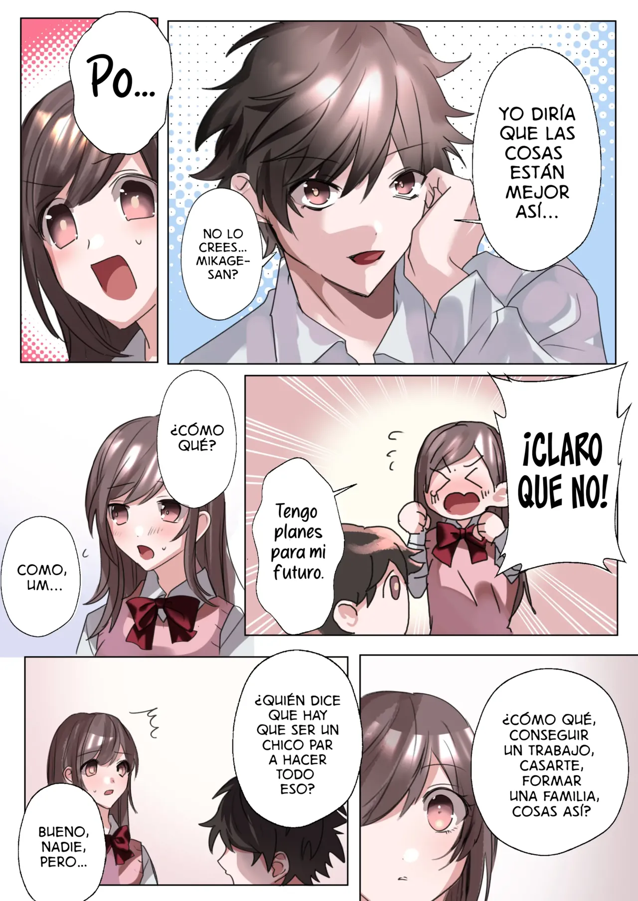 My Erotic Love Triangle Relationship After Bodyswpping With A Classmate!? [TF SCANS] image number 8