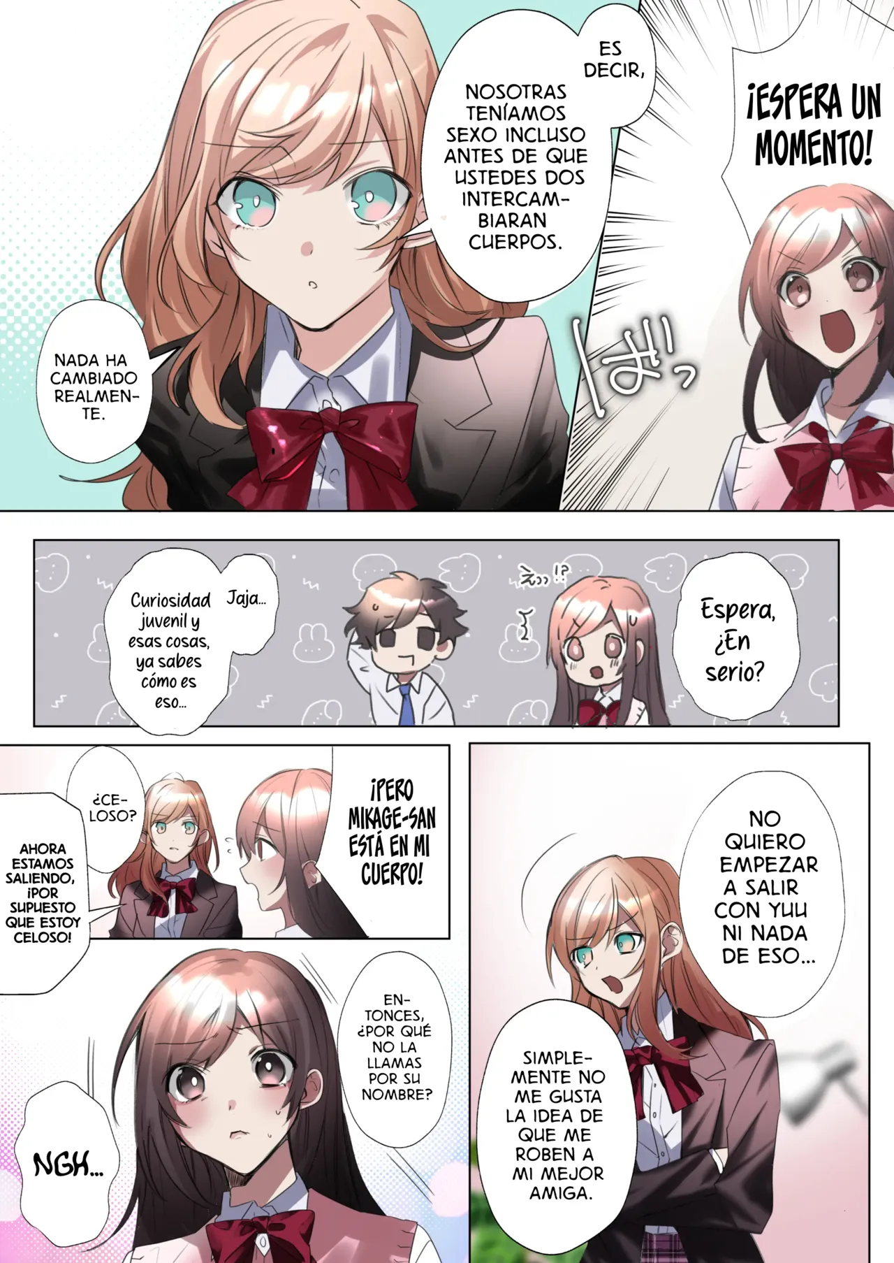 My Erotic Love Triangle Relationship After Bodyswpping With A Classmate!? [TF SCANS] image number 23