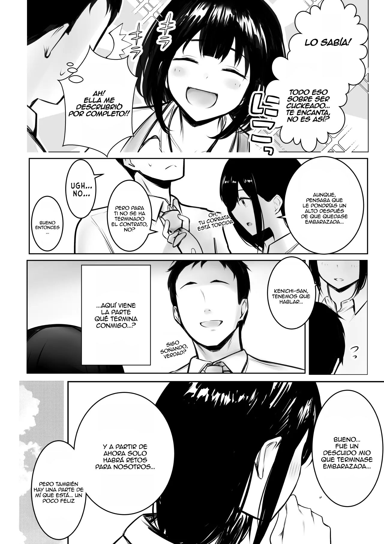 [Akireru Shoujo (Akire)] Boku dake ni Amaesasete Kureru Kyonyuu JK Tsuma o Hoka no Otoko ni Dakasete Mita 9｜Vi a una esposa de preparatoria de grandes pechos que solo deja que otro hombre la mime y abrace 9 [Spanish] [Anything] image number 8