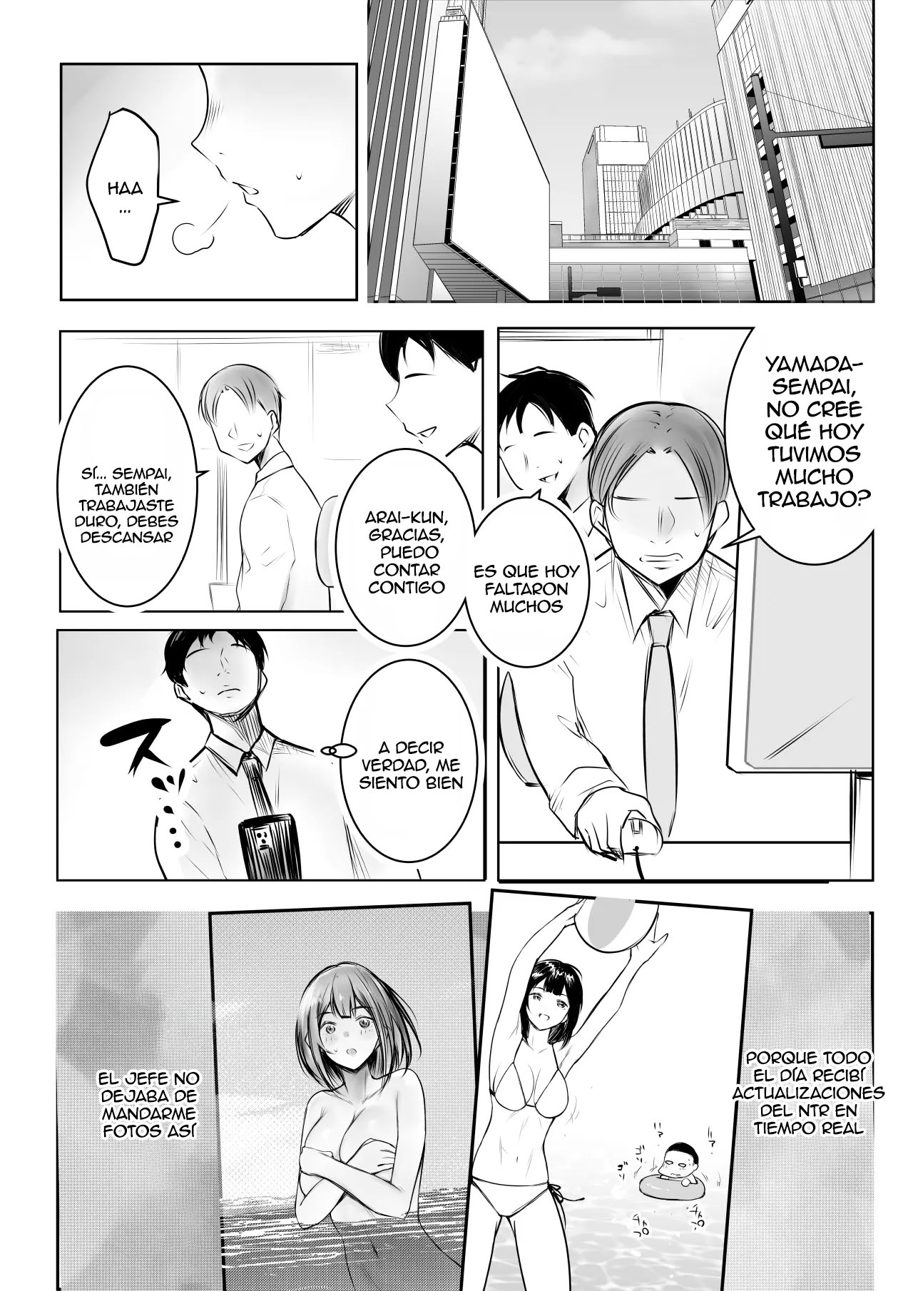 [Akireru Shoujo (Akire)] Boku dake ni Amaesasete Kureru Kyonyuu JK Tsuma o Hoka no Otoko ni Dakasete Mita 11｜Vi a una esposa de preparatoria de grandes pechos que solo deja que otro hombre la mime y abrace 11 [Spanish] [Anything] image number 2