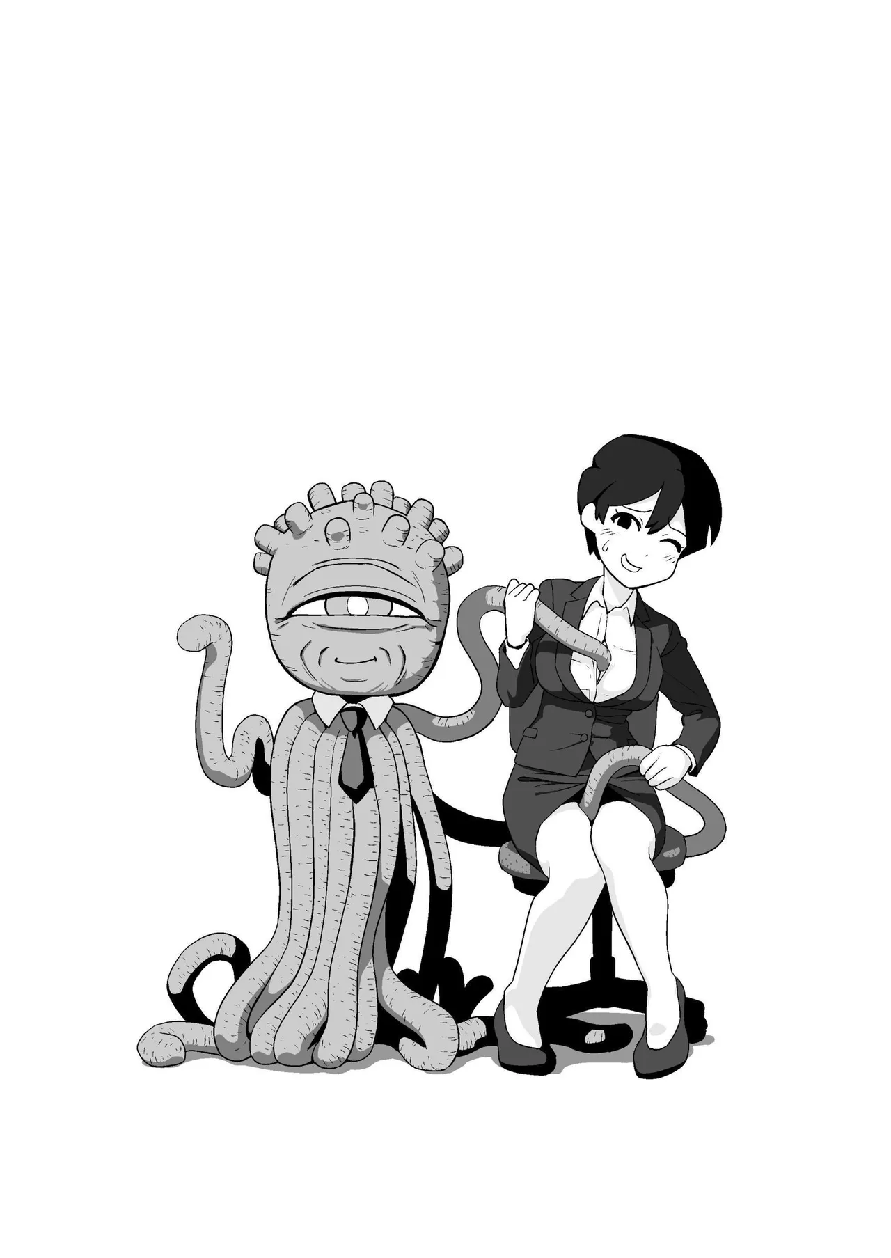 [Yamabatake (Yamabatake)] Shokushuhito no joushi ni sekuhara-sareru hanashi | 被触手人上司性骚扰的故事 [Chinese] [这样很好=汉化组合] [Digital] image number 2