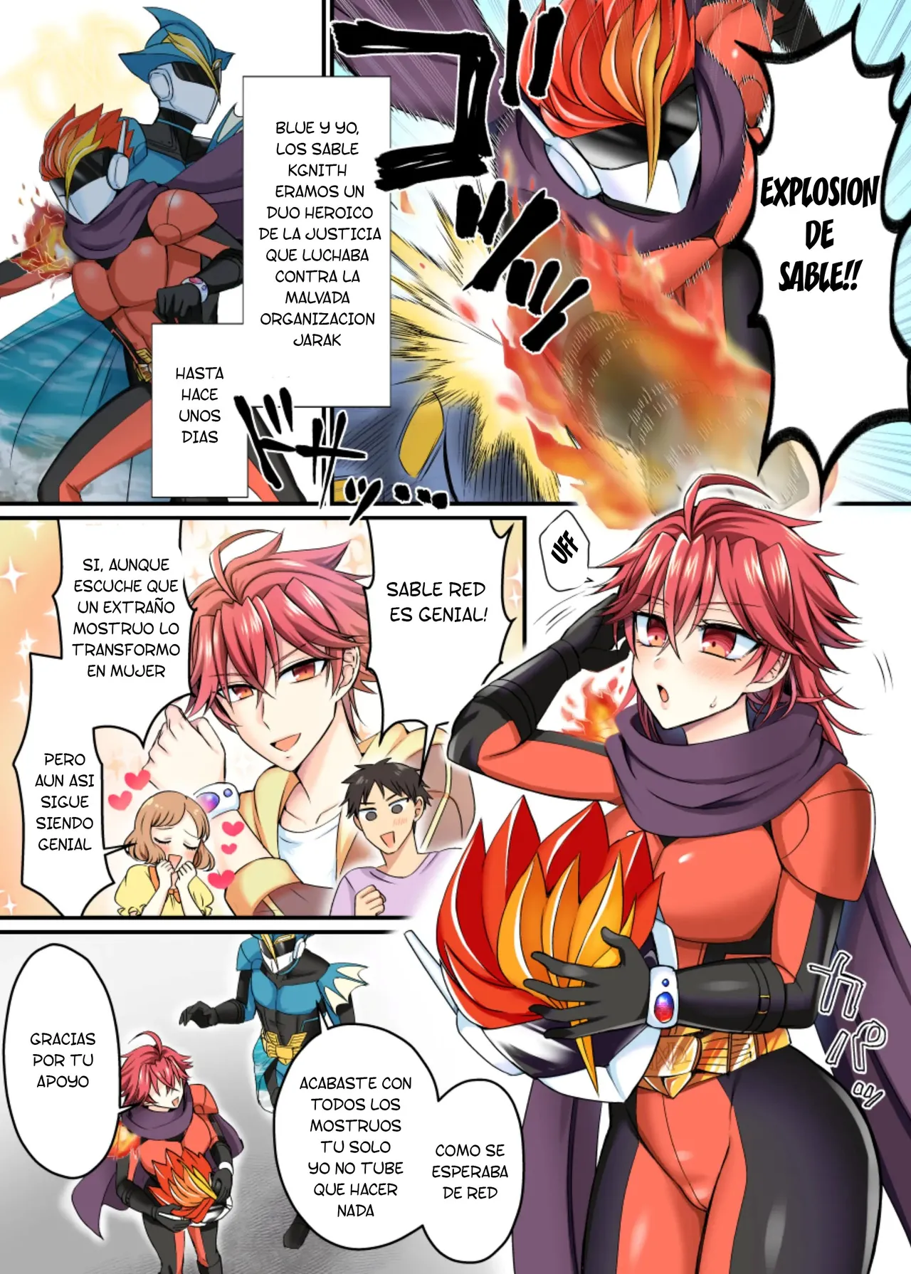 [Amuai Okashi Seisakusho (Moegi Oji-san)] Saber Red ~Seigi no Zako Onna Sentouin Hero~ [Spanish] [TF Scans] numero di immagine  2