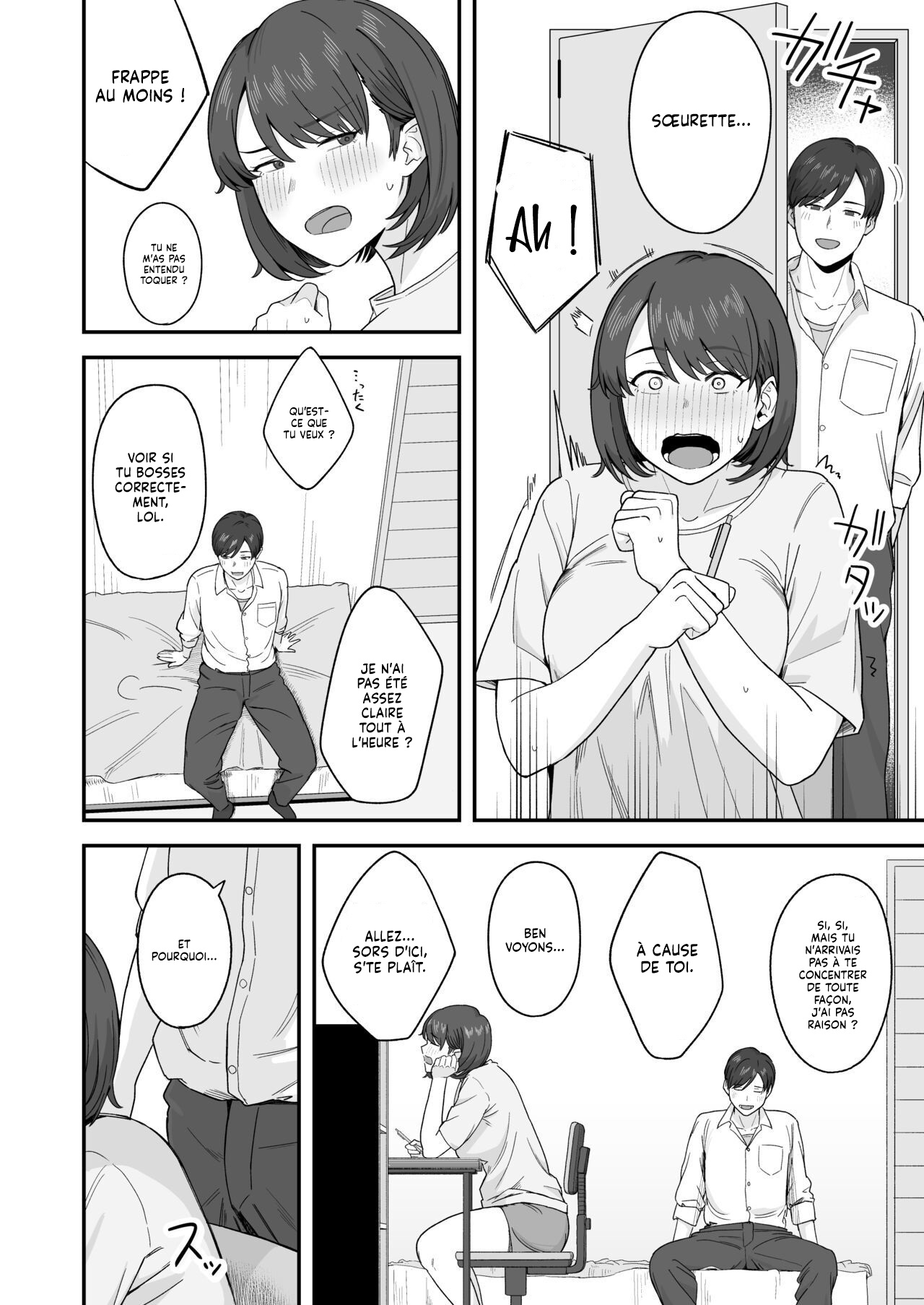 [Natsuzo] Benkyou ni Shuuchuu shitai Muttsuri na Ane wa, Karada no Aishou Bacchiri na Otouto no Sasoi o Kotowarenai | Une grande Sœur qui n'arrive pas à réviser et à résister à l'attrait de son Frère. [French] [Lopxi] 5eme image