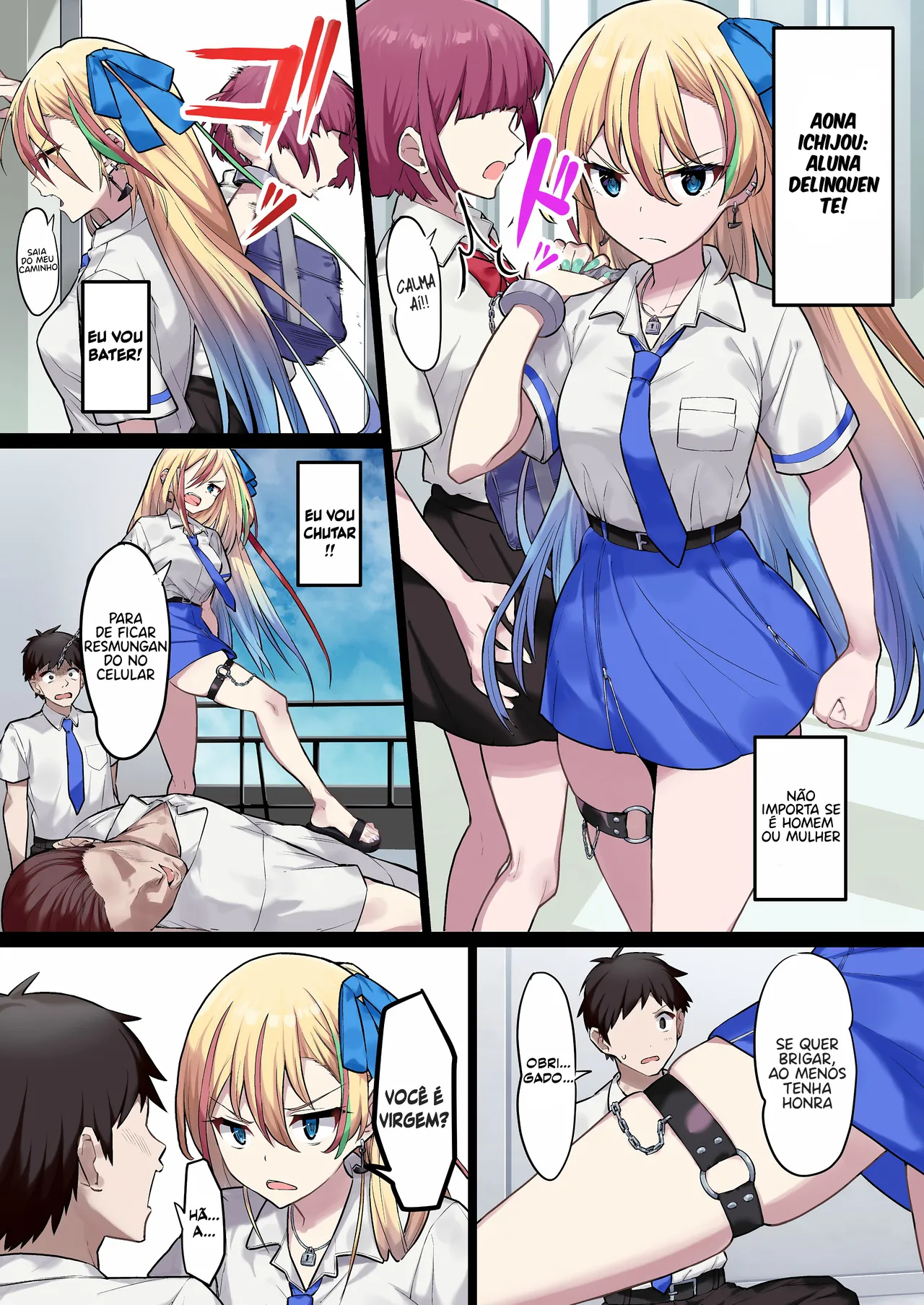 [Takano Tomohiro] Yankee Shoujo da! Aona-chan! | Aona-chan! É uma deliquente! [Portuguese-BR] 图片编号 1