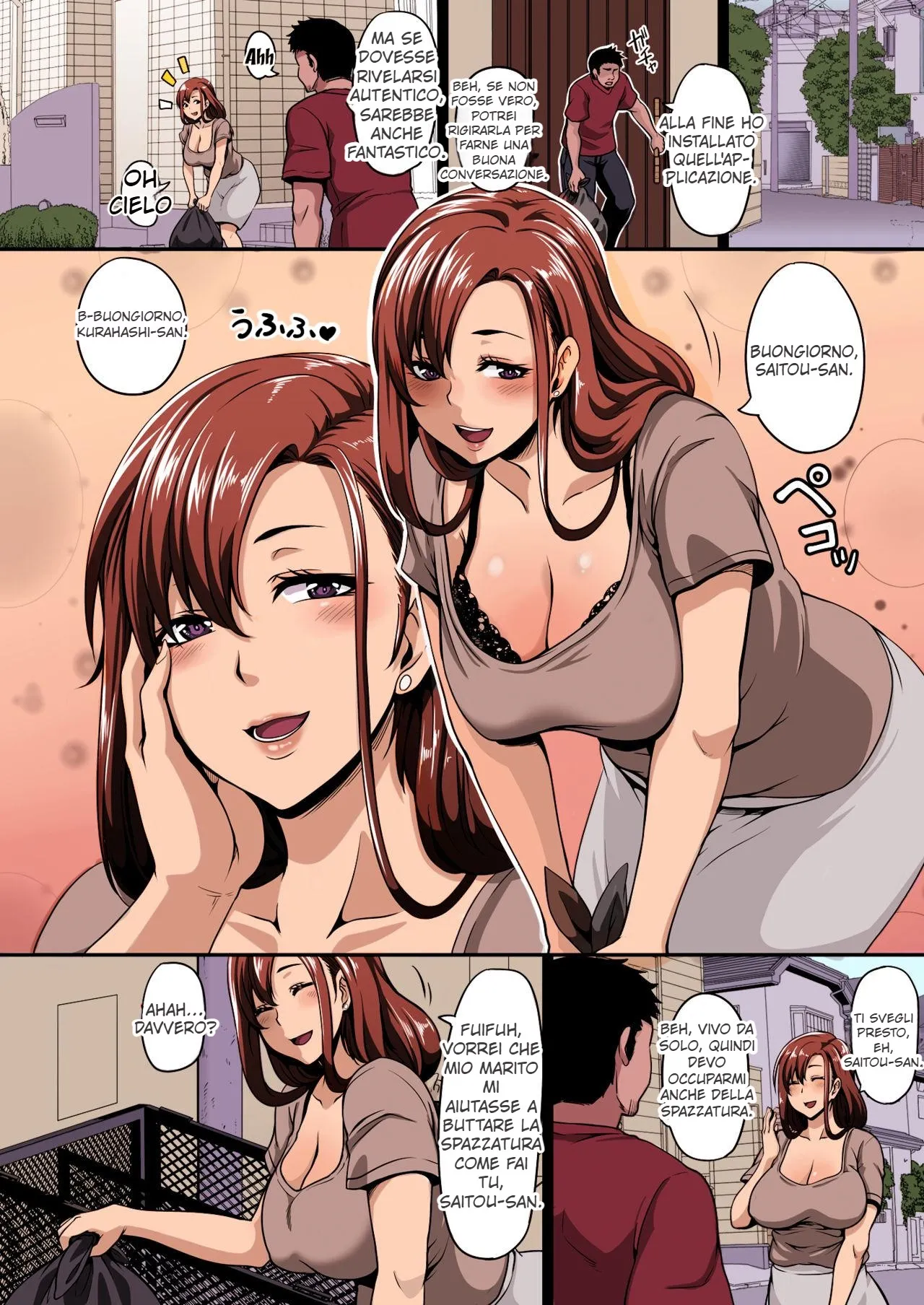 [Buppa Studio (Kazuhiro)] Otonari no Hitozuma o Joushiki Kaihen Appli de Hame Houdai! | Un' App per la Lussuria [Italian] [Colorized] image number 3