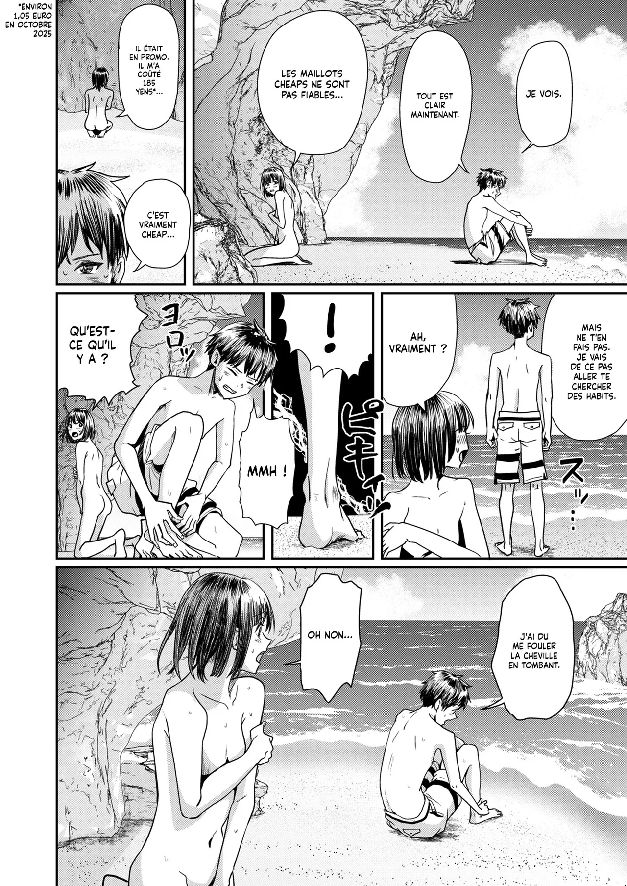 (C104) [H-SQUAD (Guglielmo)] Kareshi no Mizugi ni Kigaetara ～Manatsu no Umi de otoko mizugi challenge！| Je me fais passer pour un mec en portant le short de mon ami à la plage [French] [Lopxi] 7eme image