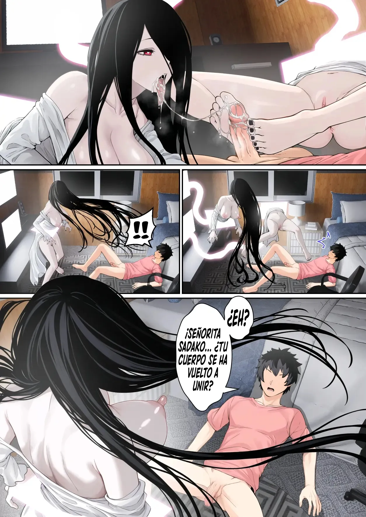 [pz-x] Sadako ga Pasokon Gamen ni Hikkakaru ken ni Tsuite｜El Díaa Que Sadako Se Quedó Atascada En La Pantalla De Mi Computadora [Spanish] [El naranjas = Mr.Naranjas] image number 48