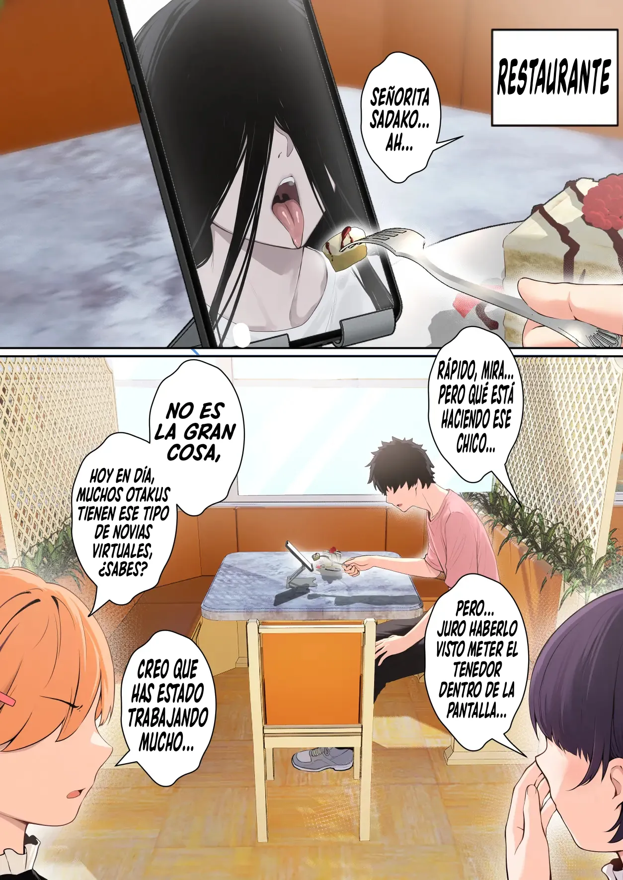 [pz-x] Sadako ga Pasokon Gamen ni Hikkakaru ken ni Tsuite｜El Díaa Que Sadako Se Quedó Atascada En La Pantalla De Mi Computadora [Spanish] [El naranjas = Mr.Naranjas] image number 60
