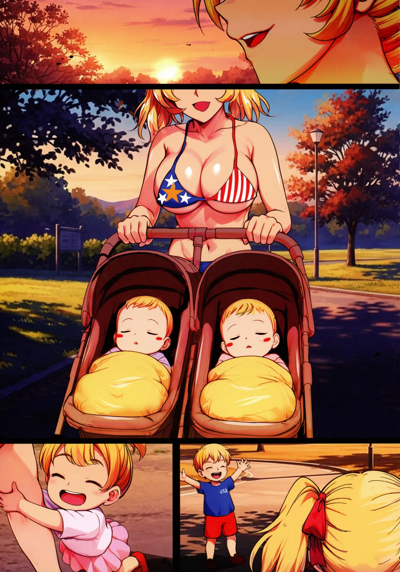 (C106) [Shouchuu MAC (Hozumi Kenji)] InCha Otouto ga Otaryman Seikatsu Shinagara Bonyuu Tappuri Kinpatsu Bakunyuu Oyako o Harem H & Kobetsu Date de Harama seru Hanashi 图片编号 9