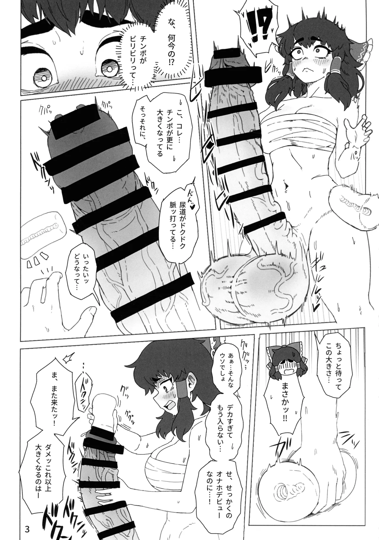 (C106) [Kari=Handle] Touhou Futanari Jihen Miko to Yousei, Hajimete no Nyoudou Sex (Touhou Project) image number 5