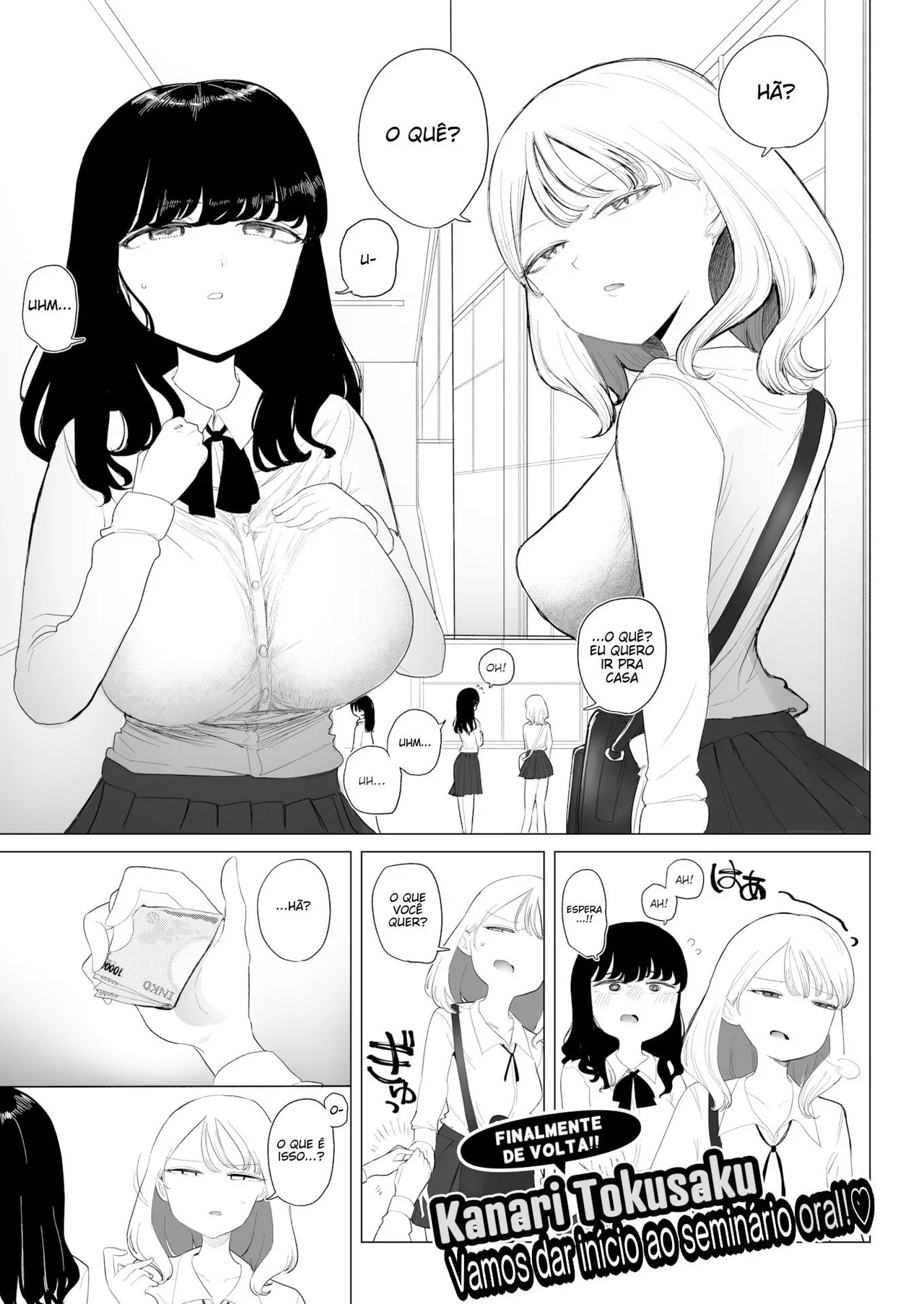 [Kanari Tokusaku] Kanojo ga Classmate o Tsuretekita! - Let's study blow job (COMIC X-EROS #100) [Portuguese-BR] [Digital] Bildnummer 1