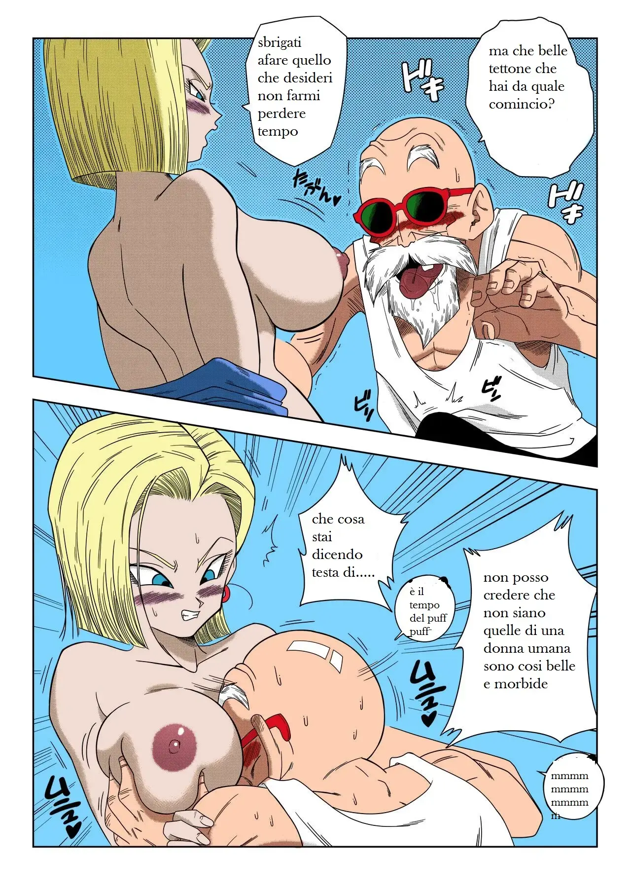 [Yamamoto] 18-gou vs Kame Sennin | Il Patto tra C-18 e Il Maestro Muten (Dragon Ball Z) [Italian] [Colorized] изображение № 7