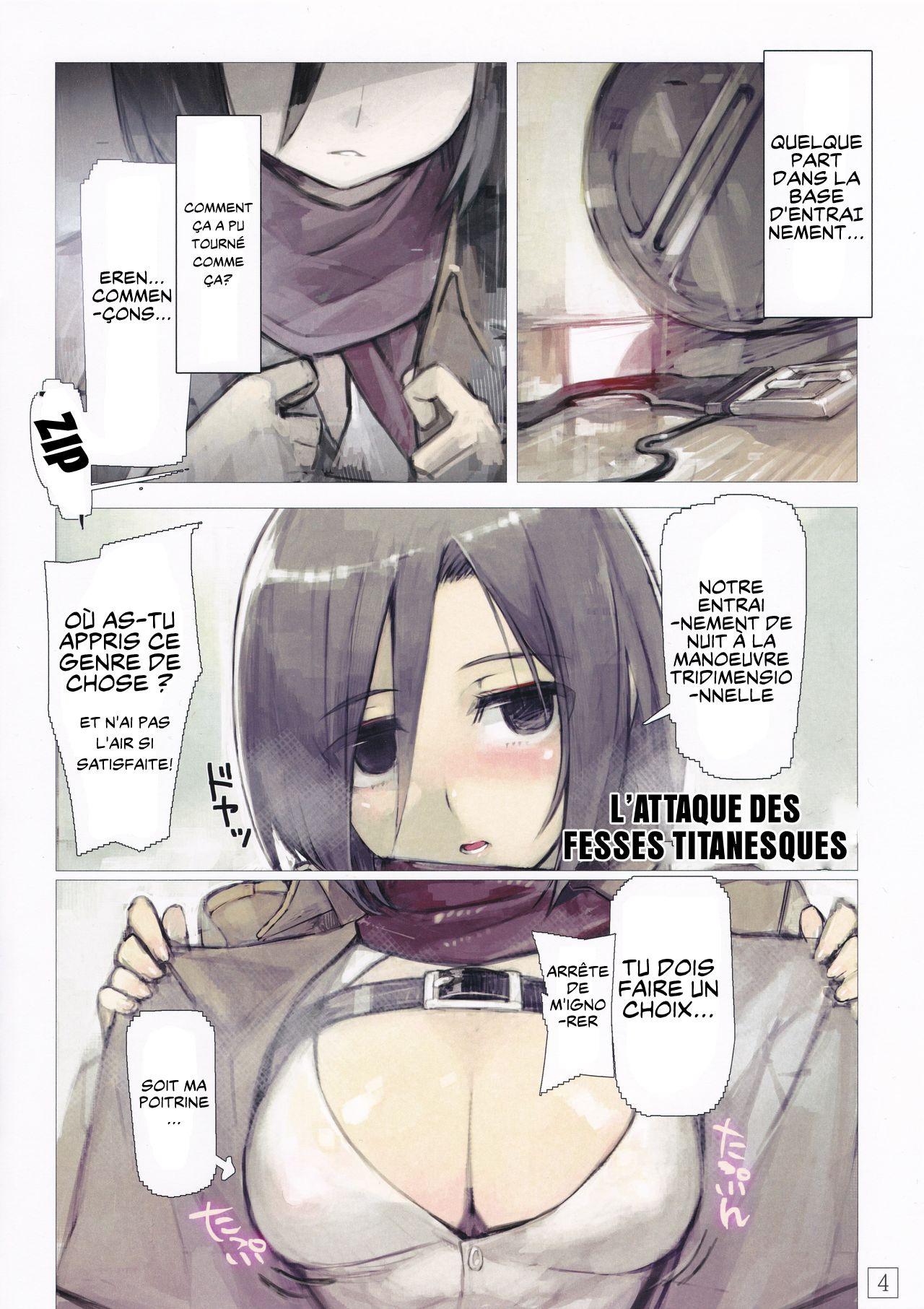 (C84) [PANDA-NIKU (Yakiniku ATK, J.C.Pandam)] SHINNGEKI vol. 4 (Shingeki no Kyojin) [French] [Spermatron] numero di immagine  4