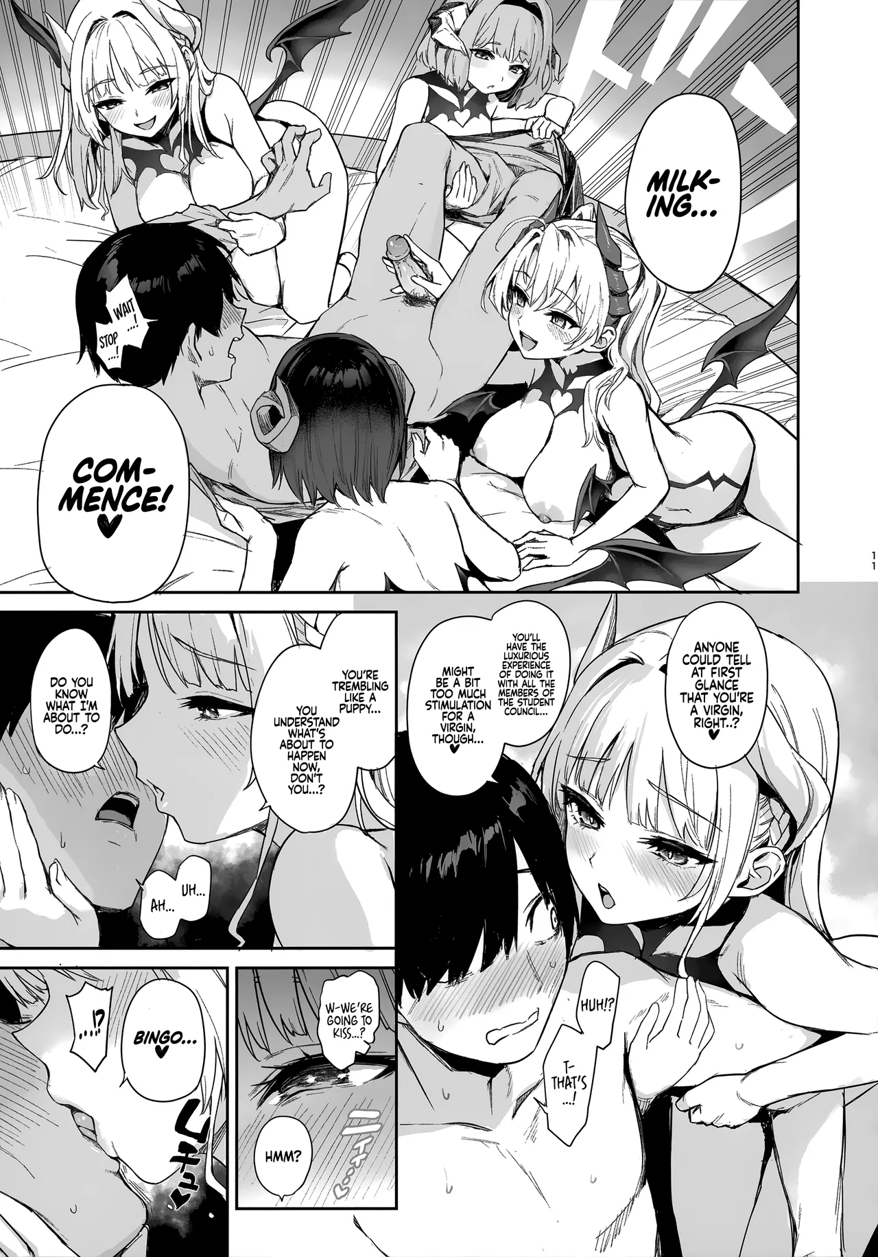 (C104) [Anmitsuyomogitei (Michiking)] Succubus Seitokai Shiko Shiko Shikkoubu | Succubus Student Council Milking Club [English] [Coffedrug] [Decensored] 이미지 번호 11