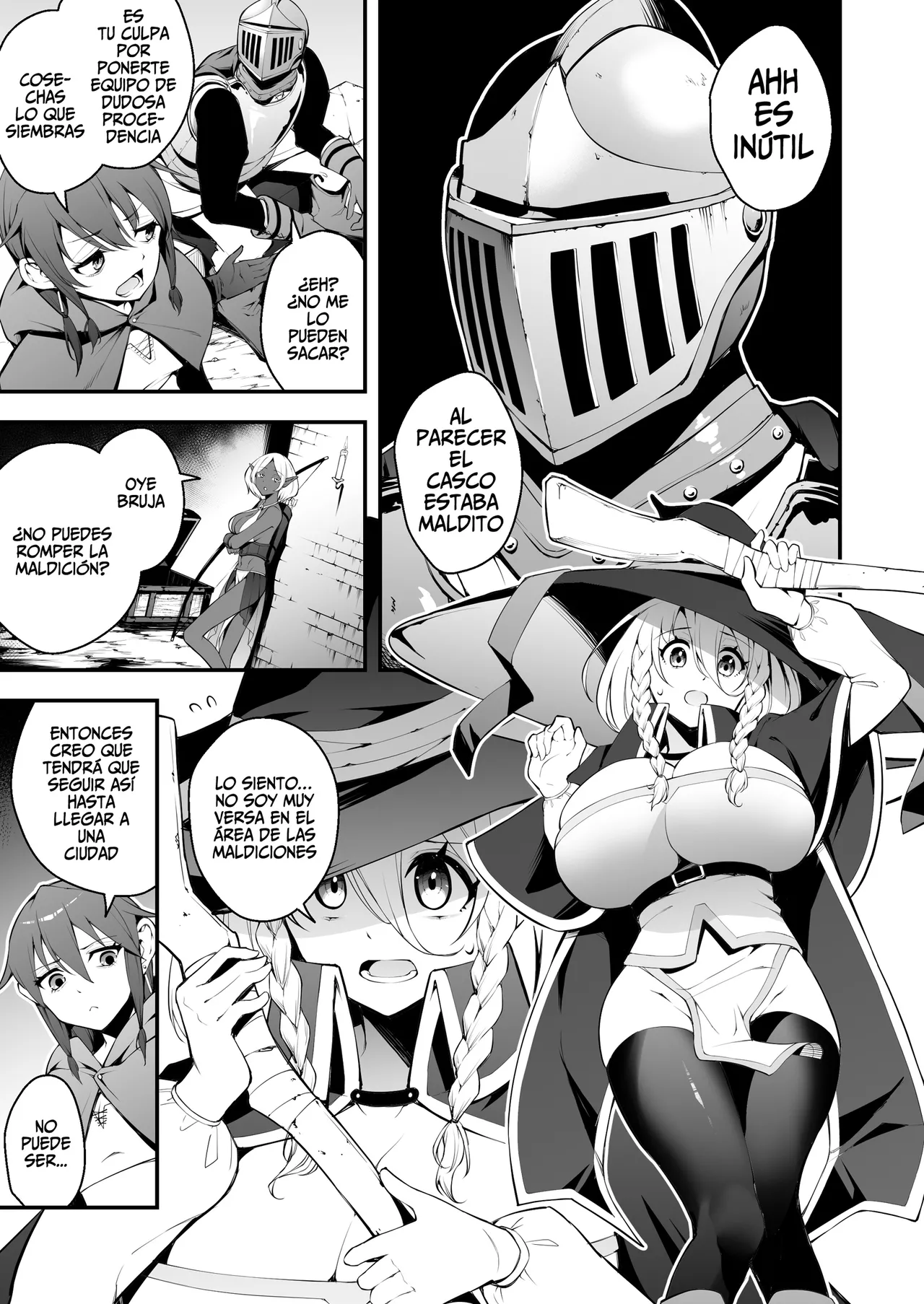 [Jisyakunyudo (Nanameno Hayuta)] Minarai Majo to Noroi no Chinpo [Español] 画像番号 2