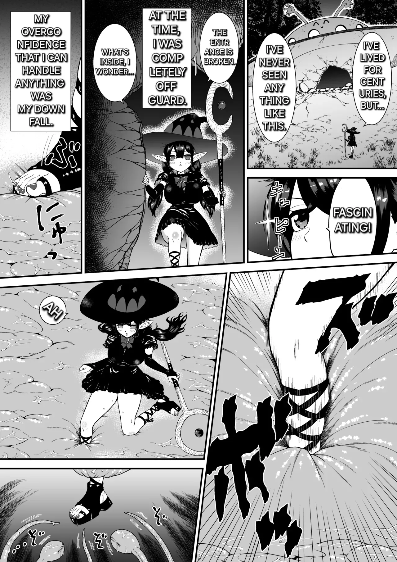 [Bocho Bocho Gegel (Bocho Bocho)] A story about a witch who thinks she is invincible but is tickled to the max by tentacles and brought to tears [English] [Alyssaquenn] image number 9