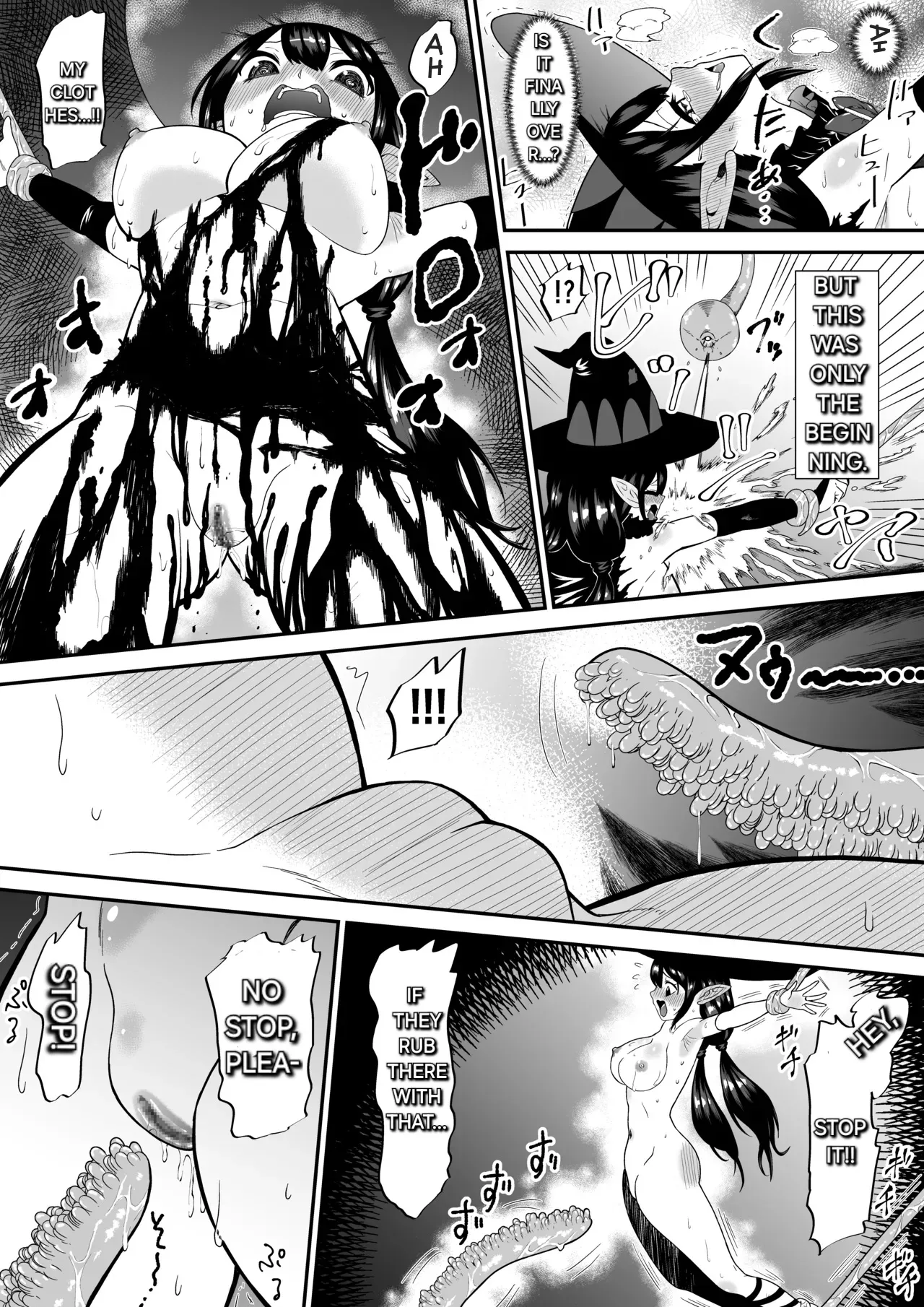 [Bocho Bocho Gegel (Bocho Bocho)] A story about a witch who thinks she is invincible but is tickled to the max by tentacles and brought to tears [English] [Alyssaquenn] image number 19