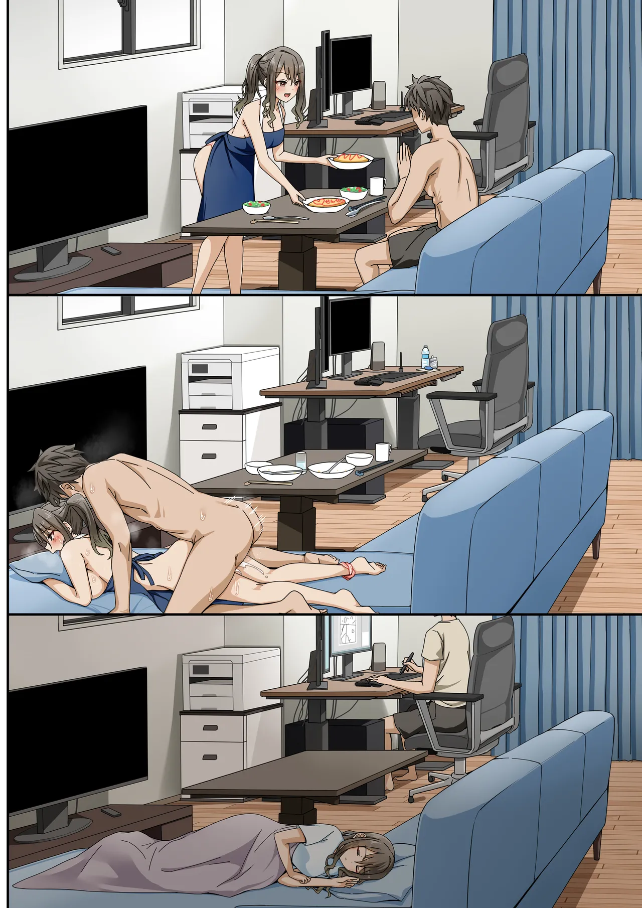 [Erostellus (Miel)] Sawayaki Bijin no Eromanga Henshuu-san ni Nukimakutte Morai nagara Genkou Ganbaru Hanashi | Meet The Draft Deadline While Your Beautiful Busybody Erotic Manga Editor Lends A "Helping Hand" image number 51