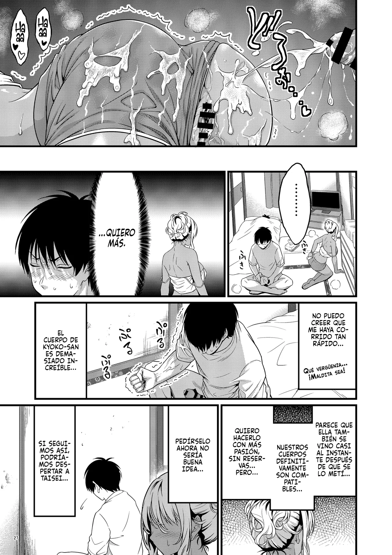 [diletta (Kimura Neito)] Yojouhan Ikken Apart de Komochi Dosukebe Rinjin to Asedaku Noukou na Otsukiai  | Un apasionado romance con milujuriosa vecina que es madre soltera en un pequeño apartamento de una sola habitación. [Spanish] [System HikkiNeet] image number 29