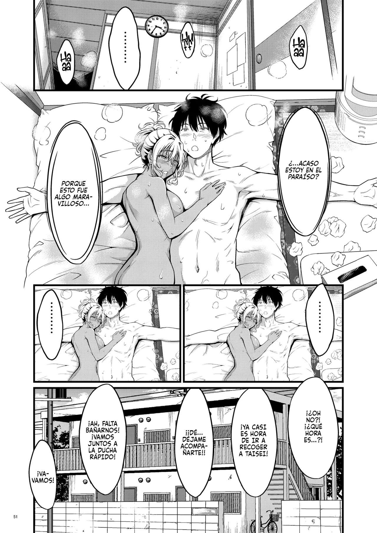 [diletta (Kimura Neito)] Yojouhan Ikken Apart de Komochi Dosukebe Rinjin to Asedaku Noukou na Otsukiai  | Un apasionado romance con milujuriosa vecina que es madre soltera en un pequeño apartamento de una sola habitación. [Spanish] [System HikkiNeet] image number 53