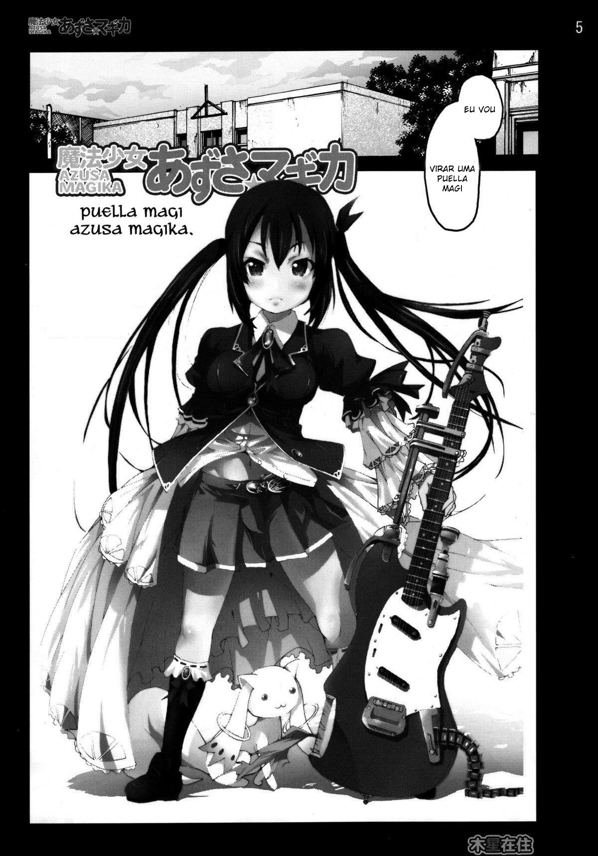 [Mokusei Zaijuu] Mahou Shoujo Azusa Magika (K-ON!) [Portuguese-BR] [Mundo Hentai] изображение № 4