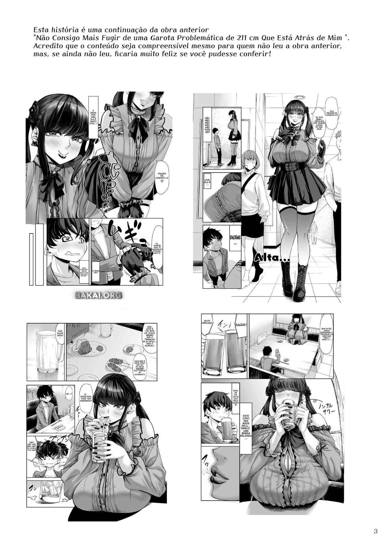 [Nanakorobi Yaoki (kinntarou)] Shinchou 211 cm no Jirai-kei Joshi ni Nerawarete mou Nigerarenai 2 [Portuguese-BR] [Digital] image number 2