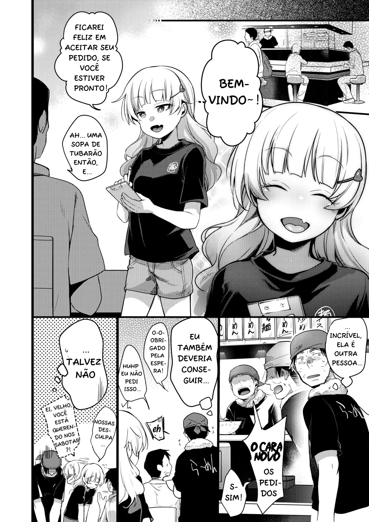 [TWILIGHT DUSK (Aya)] Tsutomesaki no Musume-san o Oishiku Itadaku Hon. Ramenya Hen [Portuguese-BR] [Digital] image number 7