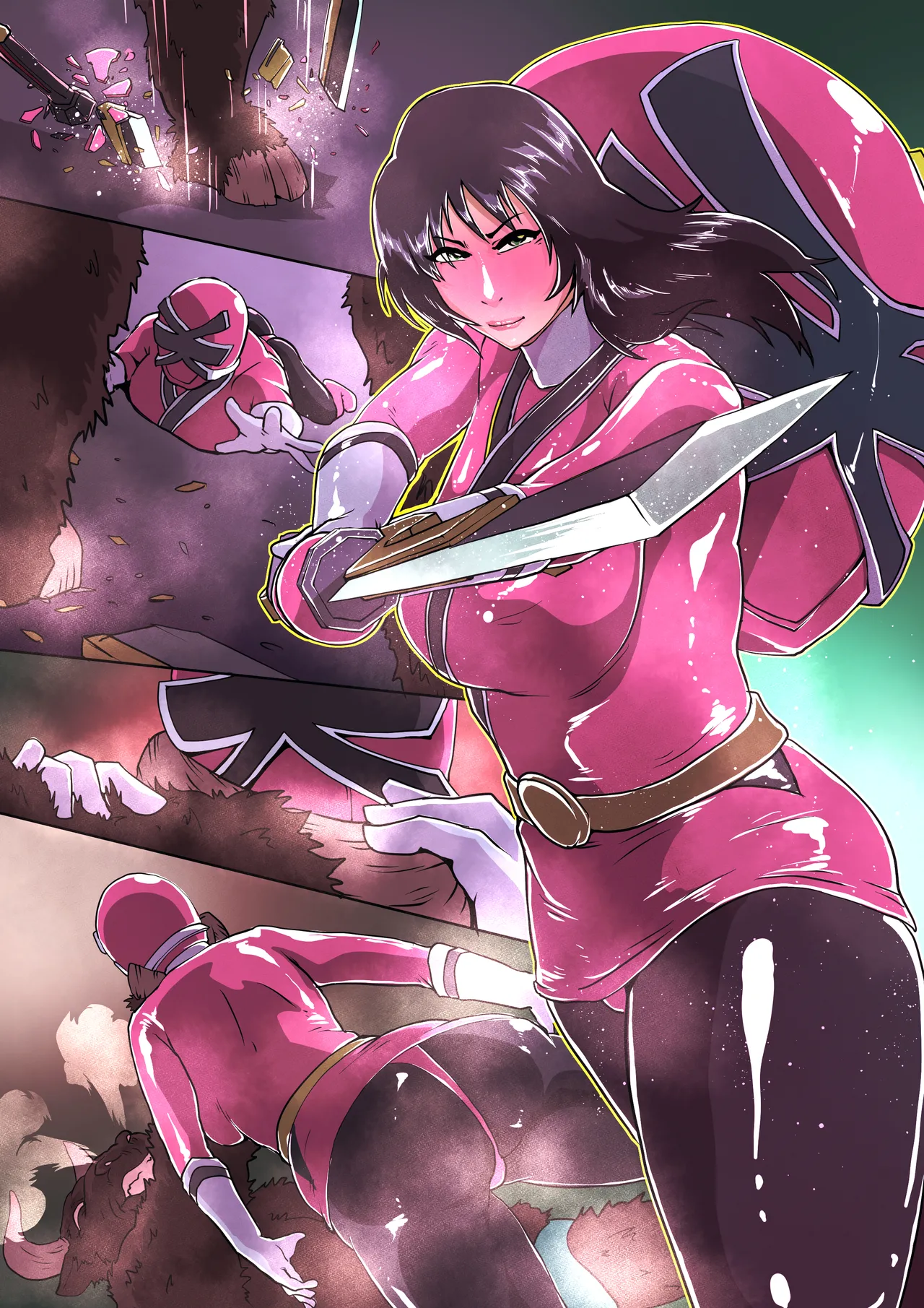 [Zizi] 罰を受けるシンケンピンク (戦隊ヒロイン) image number 3