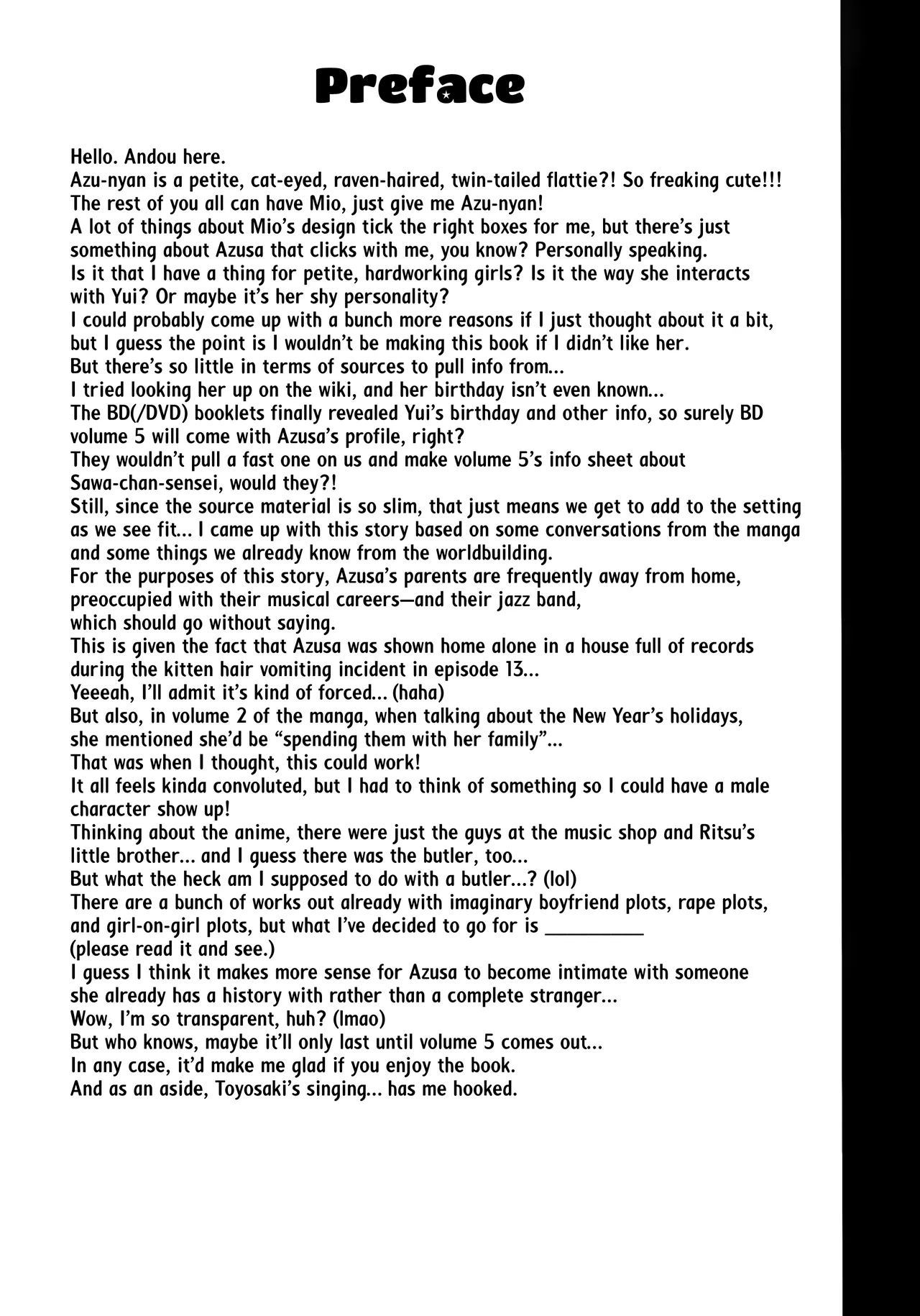 (C76) [Heaven's Gate (Andou Tomoya)] Neko Biyori -Nakano Azusa- ー Catty With a Chance of Love -Nakano Azusa- (K-ON!) [English] [head empty] image number 2