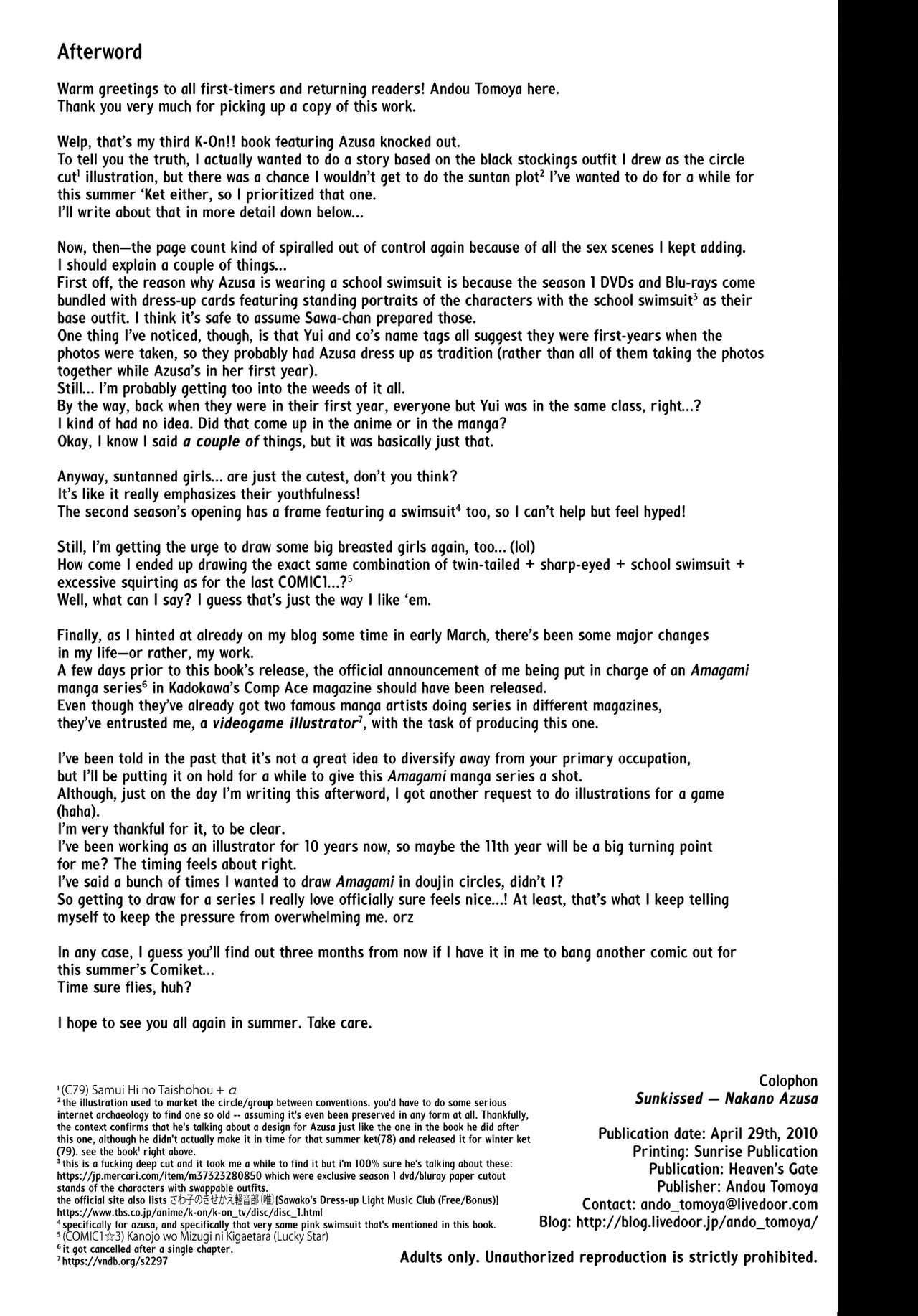 (COMIC1☆4) [Heaven's Gate (Andou Tomoya)] Kongari Musume Nakano Azusa ー Sunkissed -Nakano Azusa- (K-ON!) [English] [head empty] image number 33