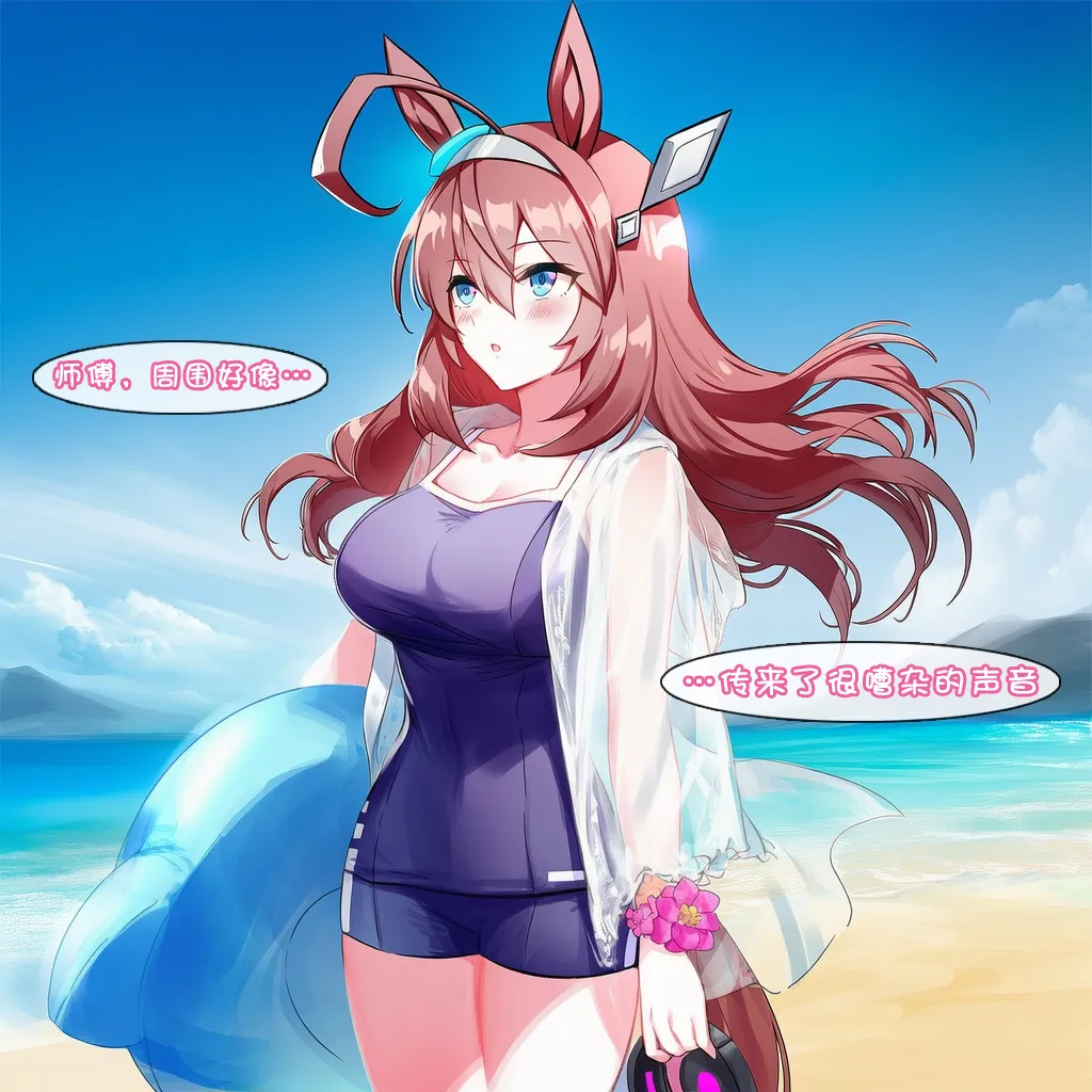 [세로냥] [AI Generated] 特雷森马娘沙滩与波旁的夏日合宿（不定期连载-第1期） image number 5