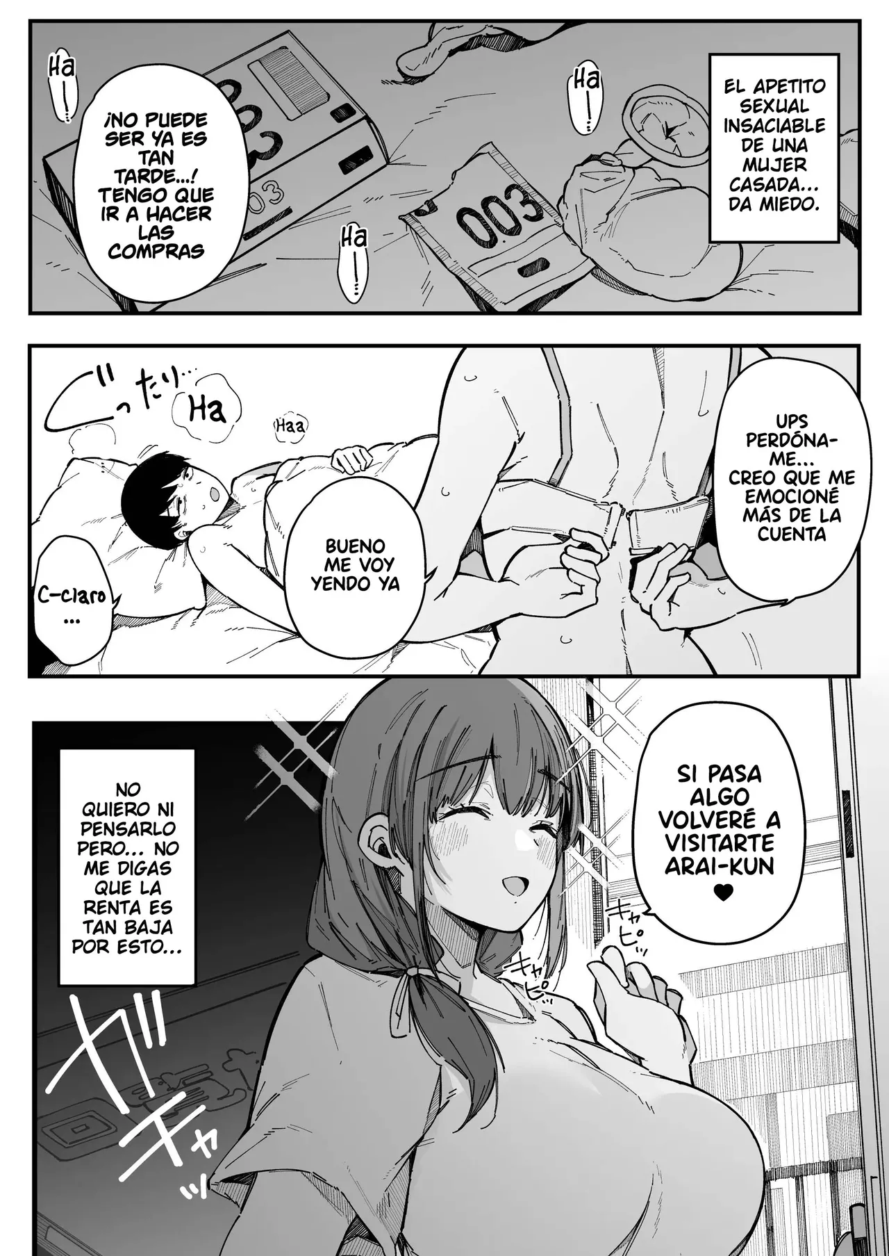 [BlossomSphere (Sakurayu Hal)] Hikkoshi Saki no Kinrin Juumin no Seiyoku ga Yabasugite, Mainichi Kintama Karappo ni Sareru Ken.｜El Caso de Cómo Mis Vecinas, con un Deseo Sexual Grande, Me Usaron Hasta Dejarme Seco. [Spanish] [Uraku Translations] image number 55