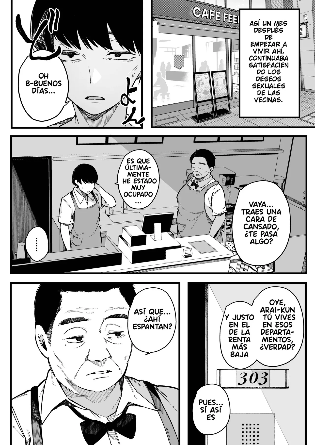 [BlossomSphere (Sakurayu Hal)] Hikkoshi Saki no Kinrin Juumin no Seiyoku ga Yabasugite, Mainichi Kintama Karappo ni Sareru Ken.｜El Caso de Cómo Mis Vecinas, con un Deseo Sexual Grande, Me Usaron Hasta Dejarme Seco. [Spanish] [Uraku Translations] image number 57