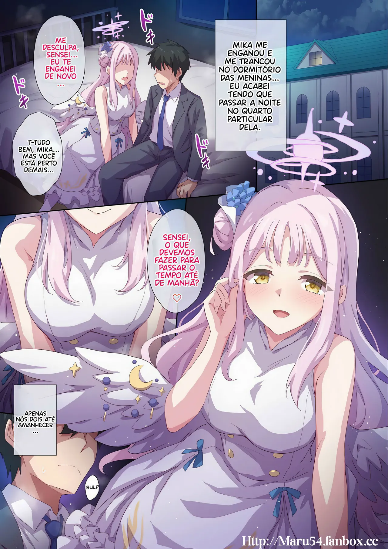 [Marugoshi] Mika to issho ni tojikomerareta: joshi-ryō no ichiya | Preso com Mika: Uma Noite no Dormitório das meninas (Blue Archive) [Portuguese-BR] 图片编号 1