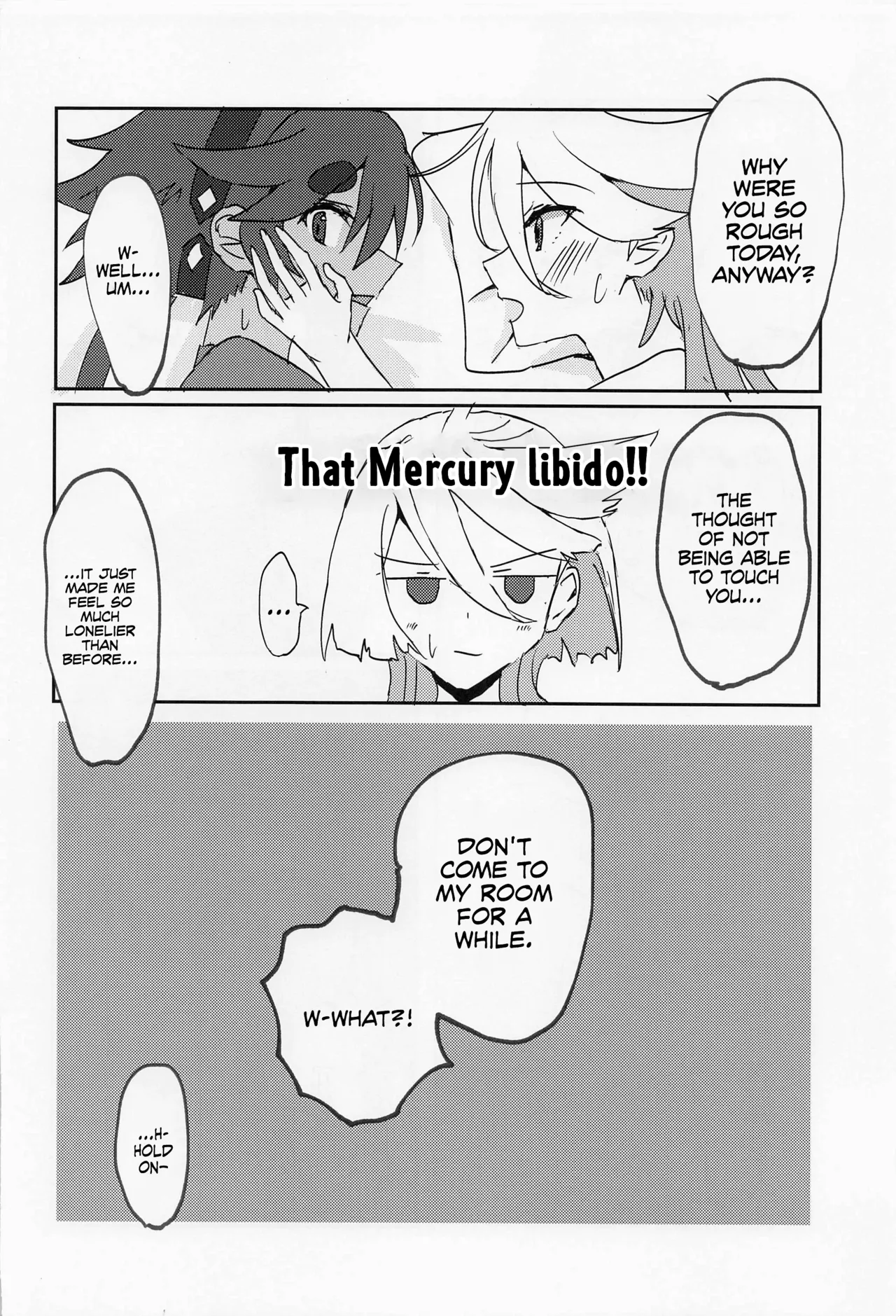 (C101) [tigeregit (Tora)] Hen na Koto Kinshi (Mobile Suit Gundam the Witch from Mercury) | No Intimacy Allowed [English] [Castle TL] image number 20